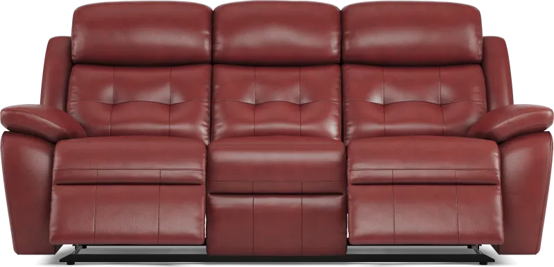 Antonin Red Leather Power Reclining Sofa