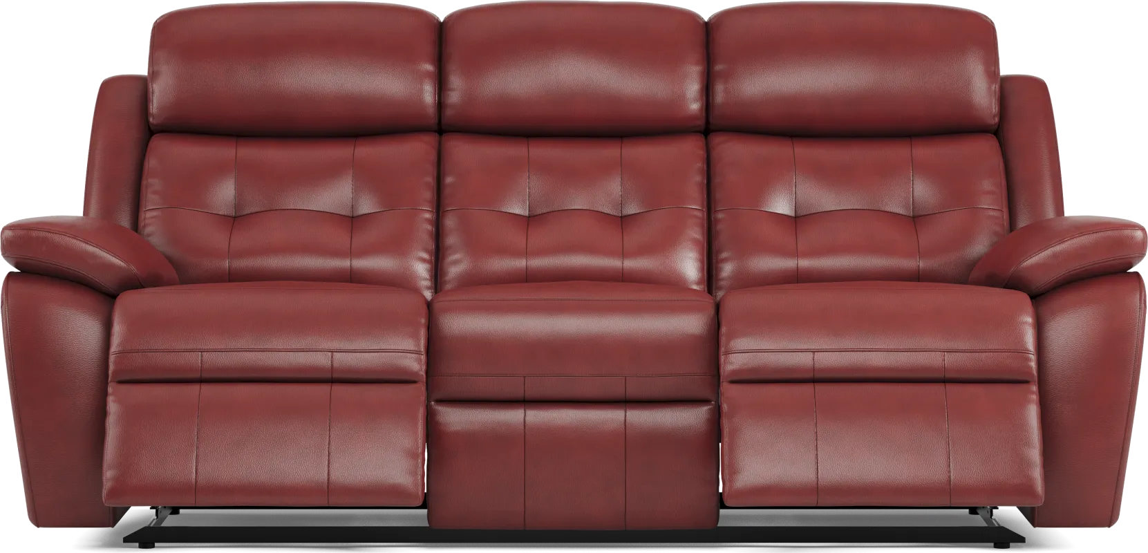 Antonin Red Leather Reclining Sofa
