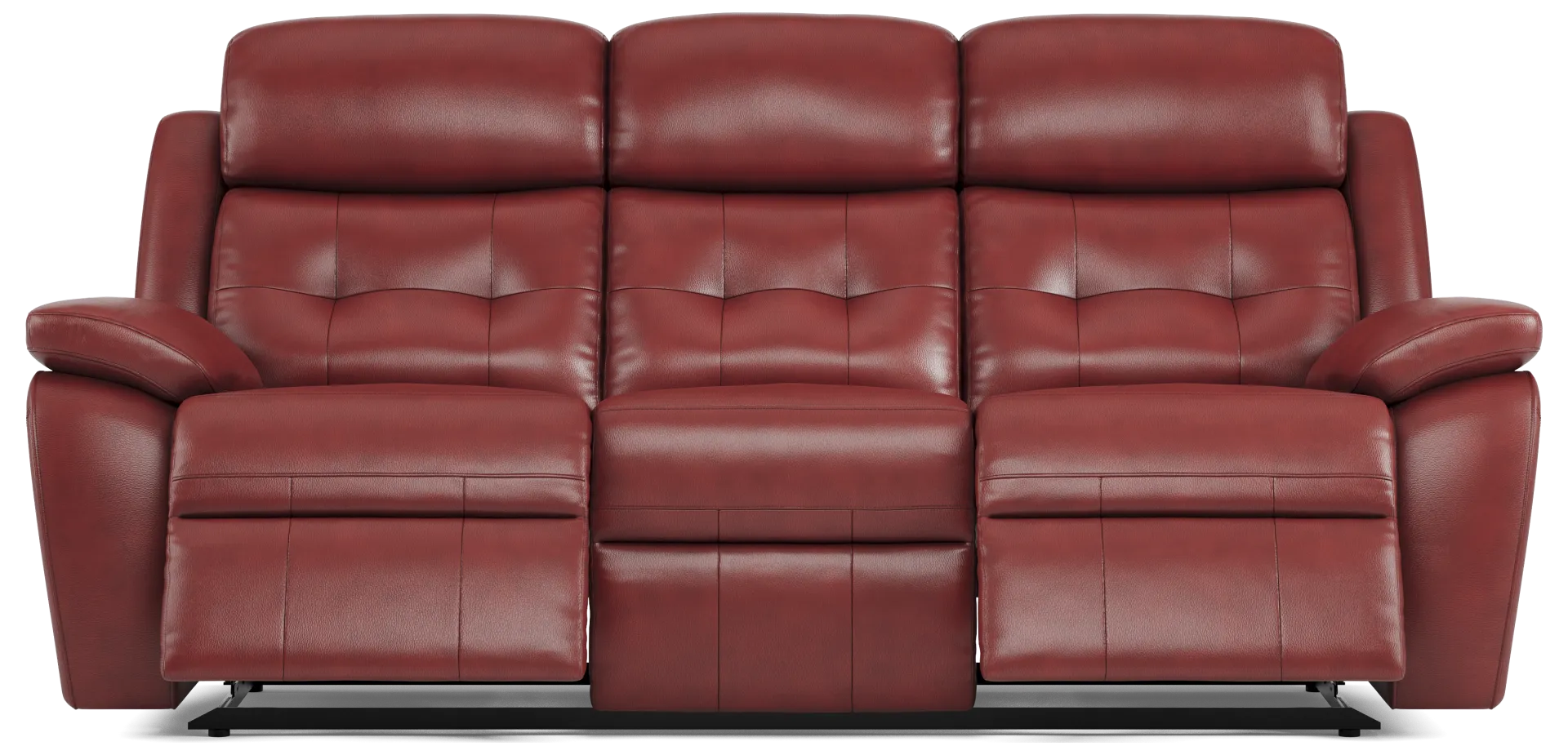 red reclining sofa
