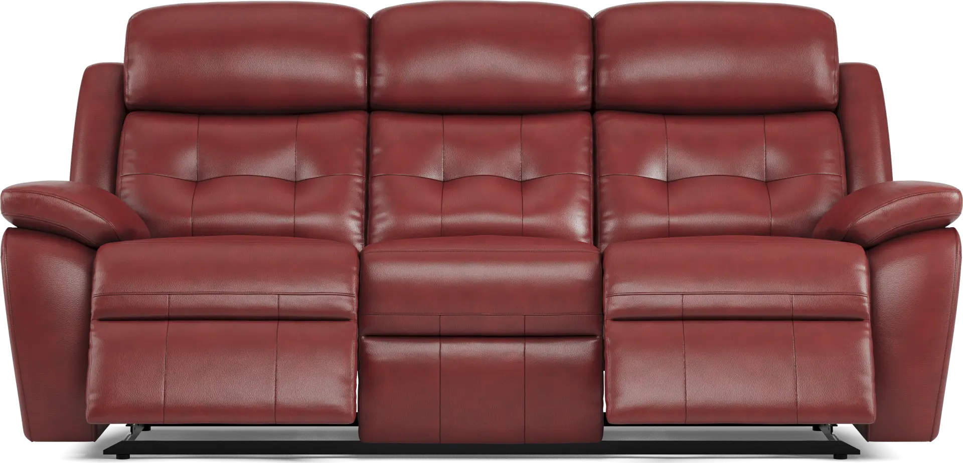Antonin Red Leather Reclining Sofa