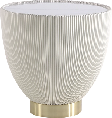 Broomcage III Cream End Table