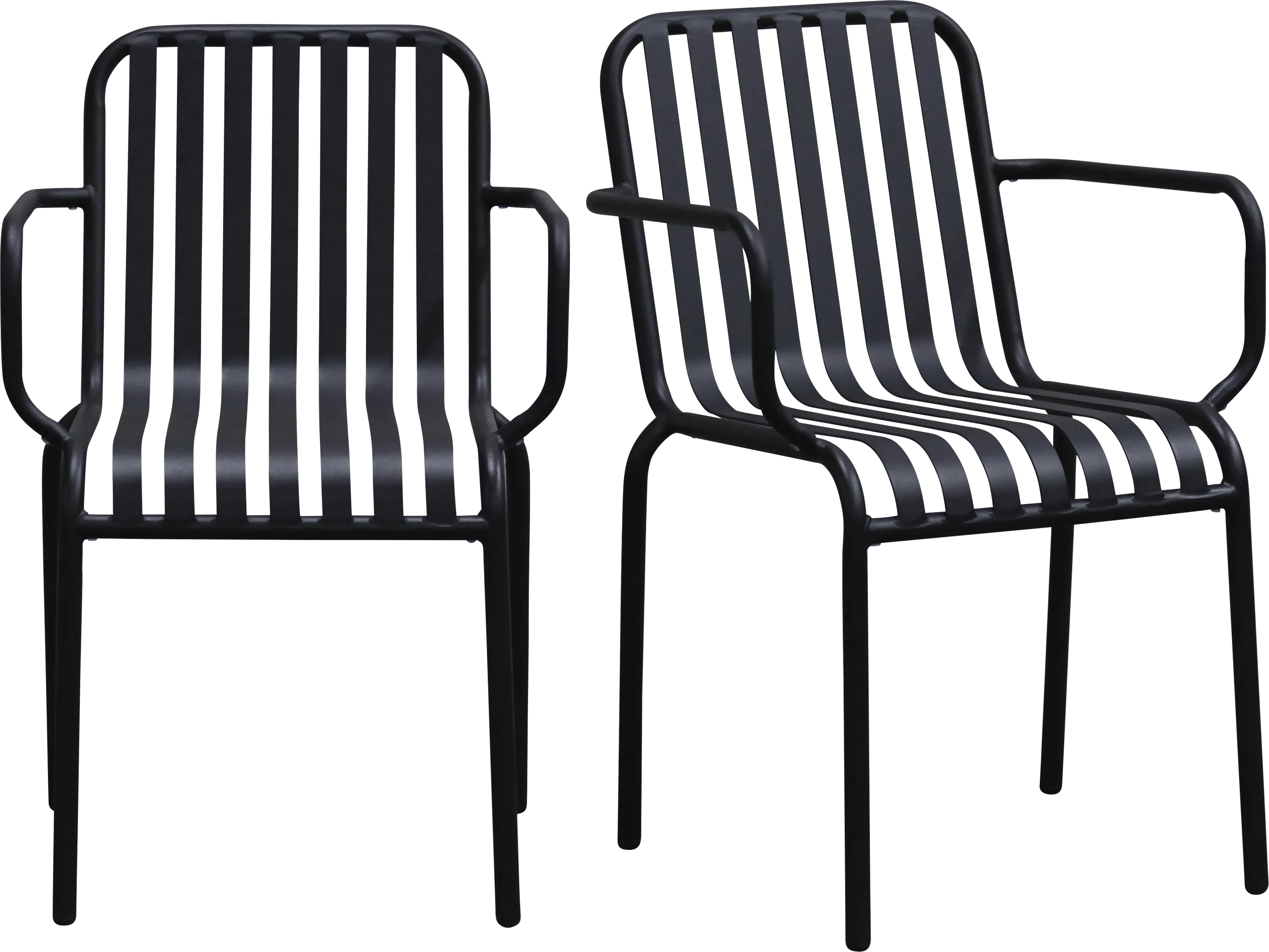 Outdoor Ischia II Black Arm Chair, Set of 2 - Thumbnail - Image 1