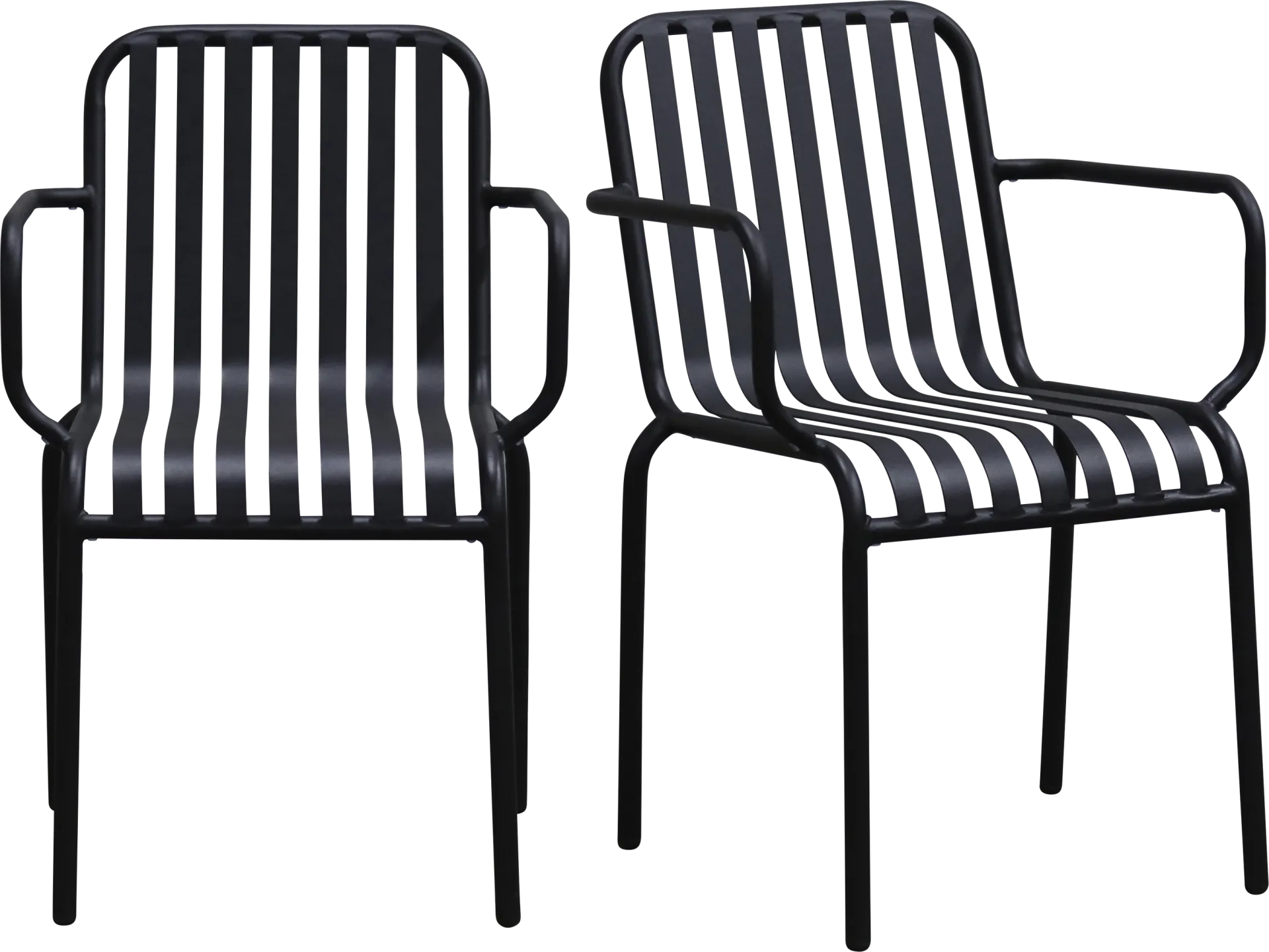 Outdoor Ischia II Black Arm Chair, Set of 2 - Image 1