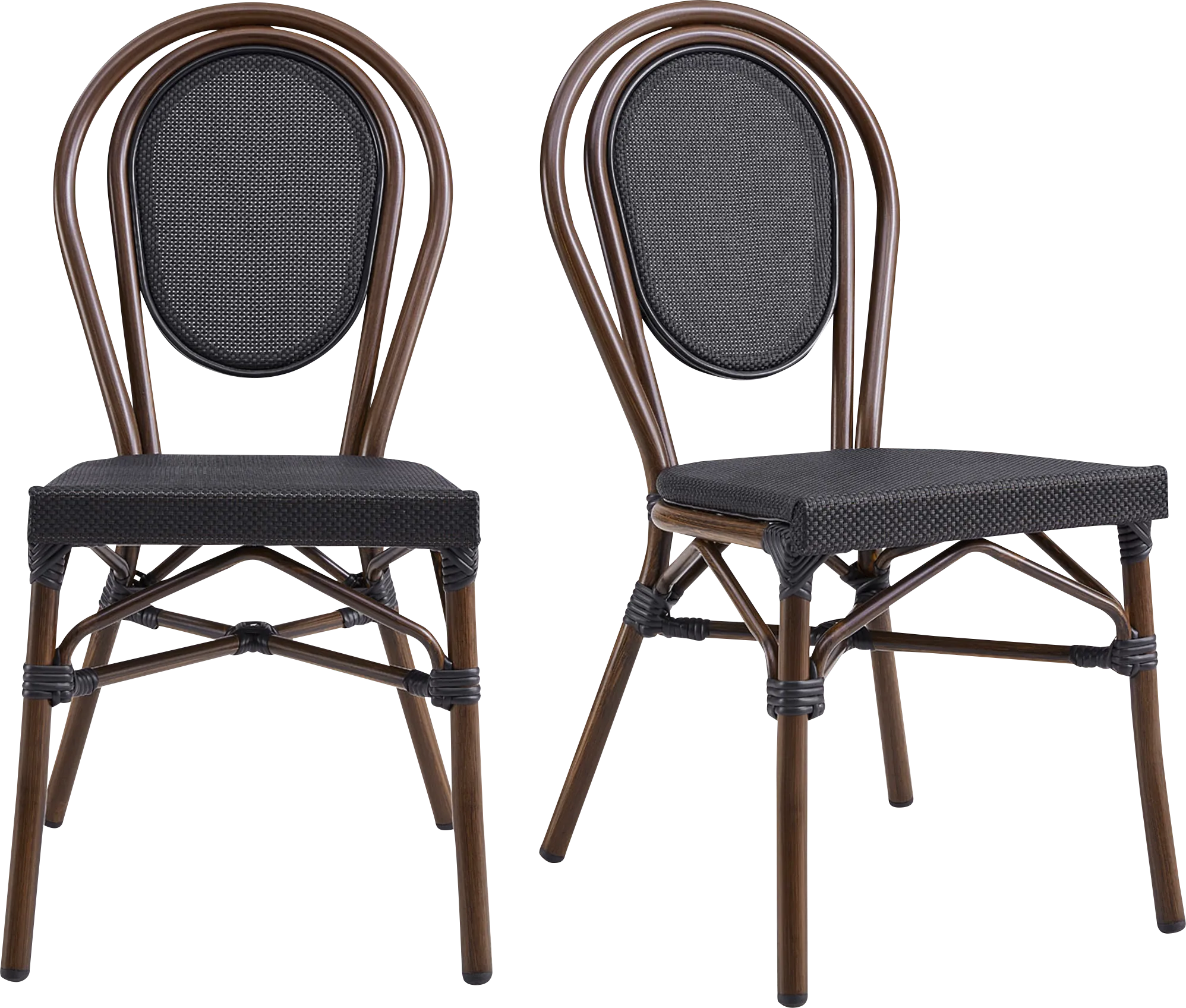 Outdoor Gately Brown Side Chair, Set of 2 - Thumbnail - Image 1