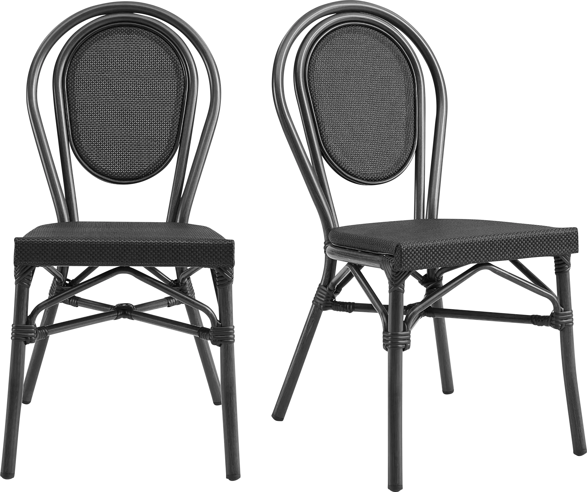 Outdoor Gately Black Side Chair, Set of 2 - Thumbnail - Image 1