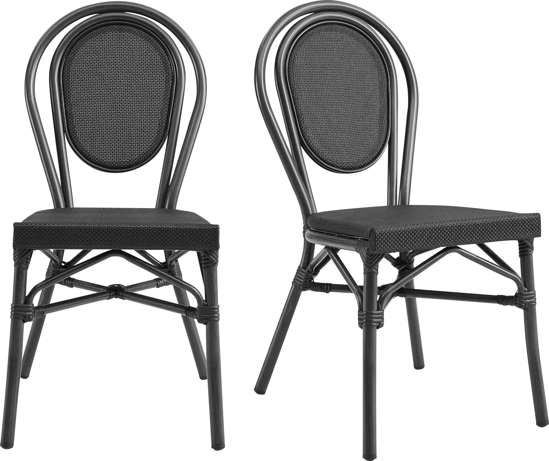 Outdoor Gately Black Side Chair, Set of 2 - Image 1