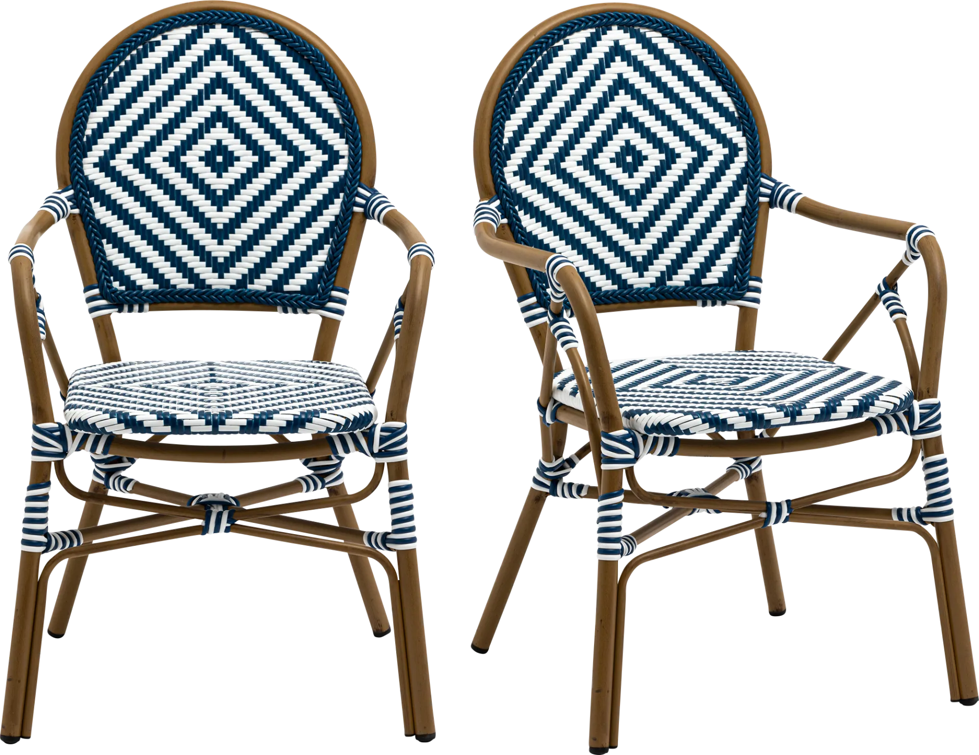 Outdoor Carriageton Blue Arm Chair, Set of 2 - Image 1
