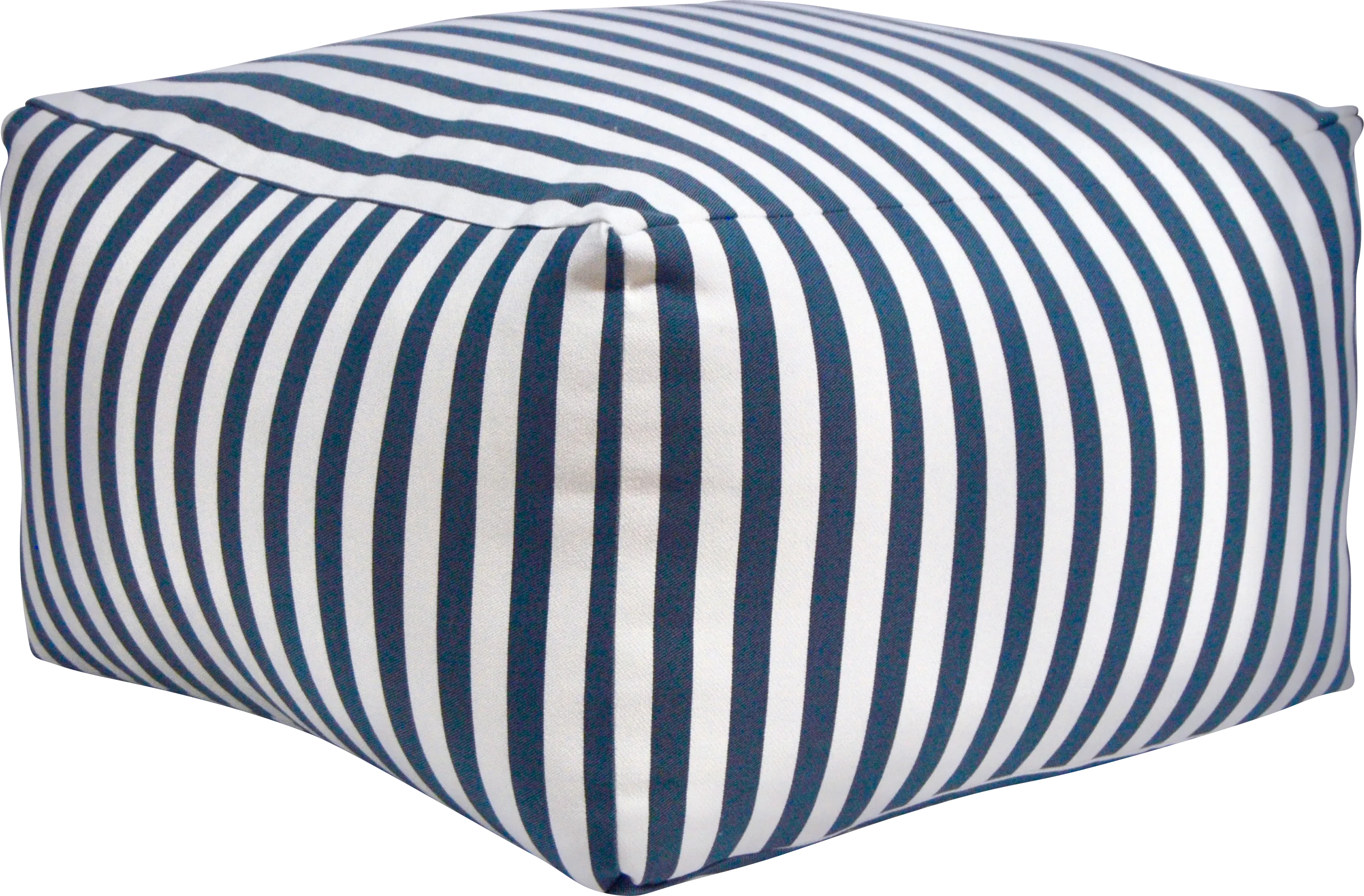 Caelus Black Striped Square Pouf - Image 1