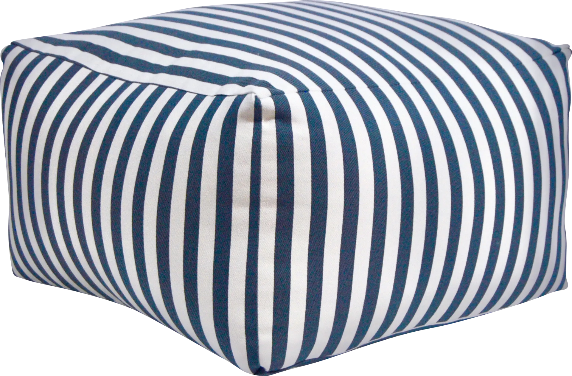 Caelus Black Striped Square Pouf - Image 1