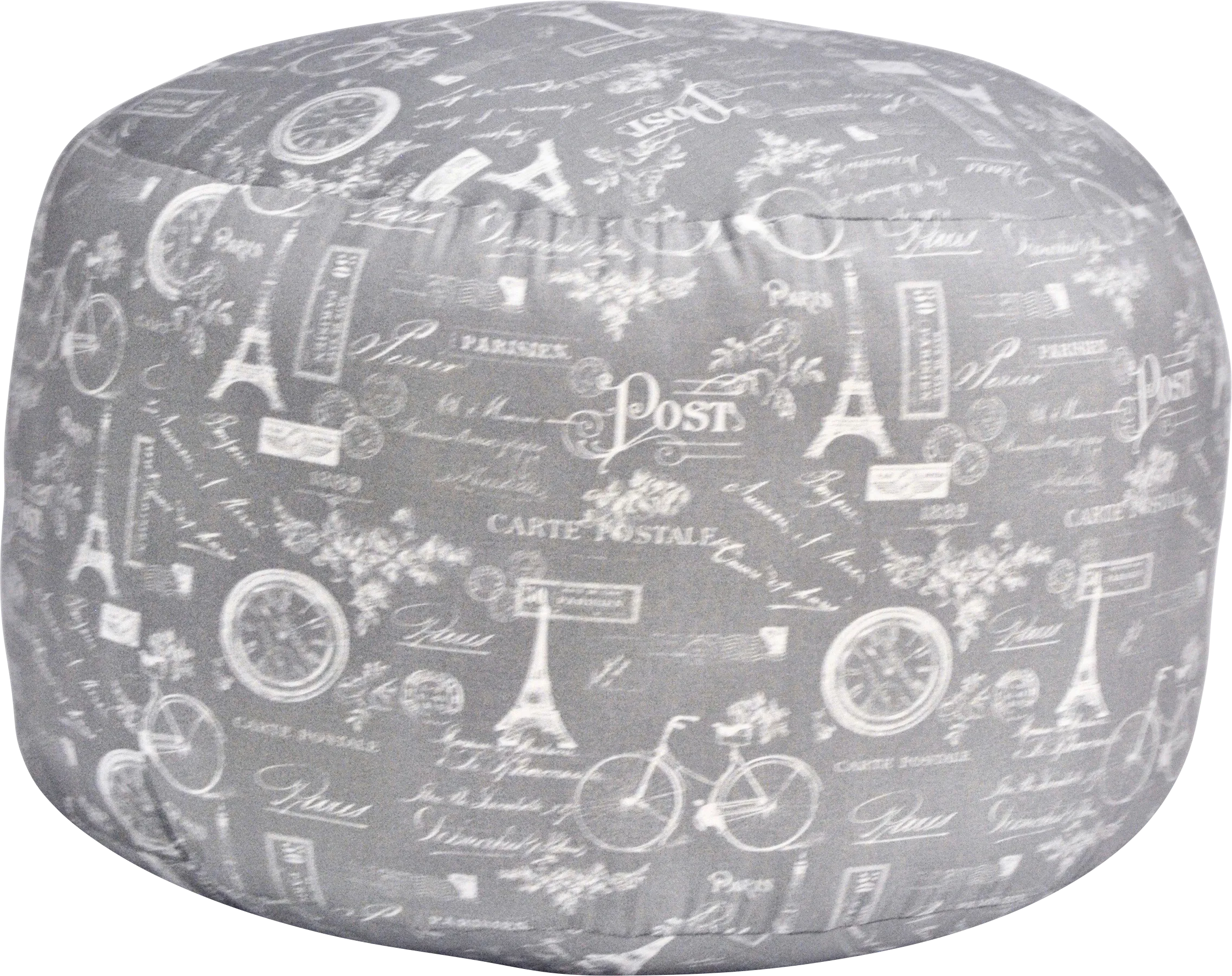 Elva Dark Gray Round Pouf - Thumbnail - Image 1