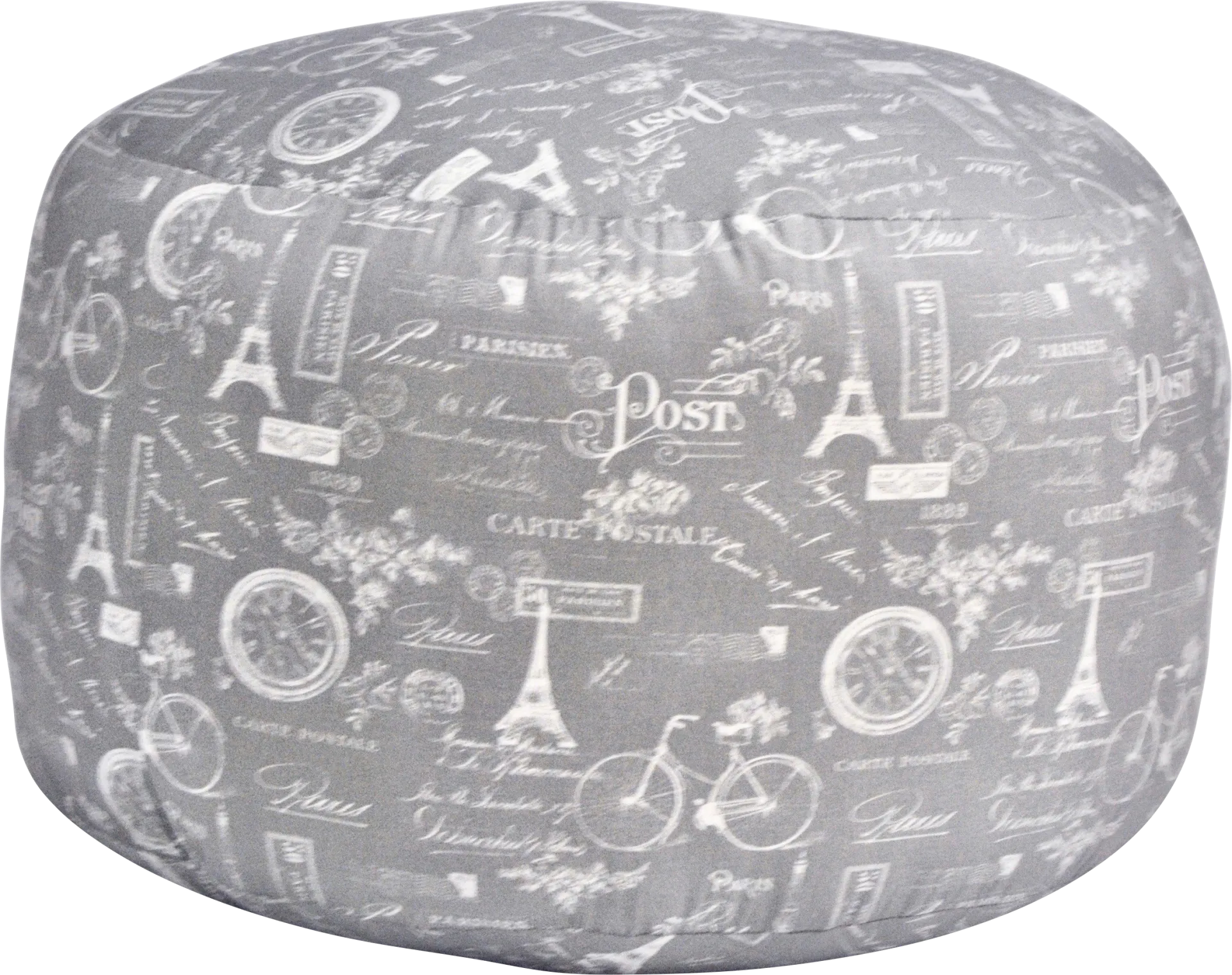 Elva Dark Gray Round Pouf - Image 1
