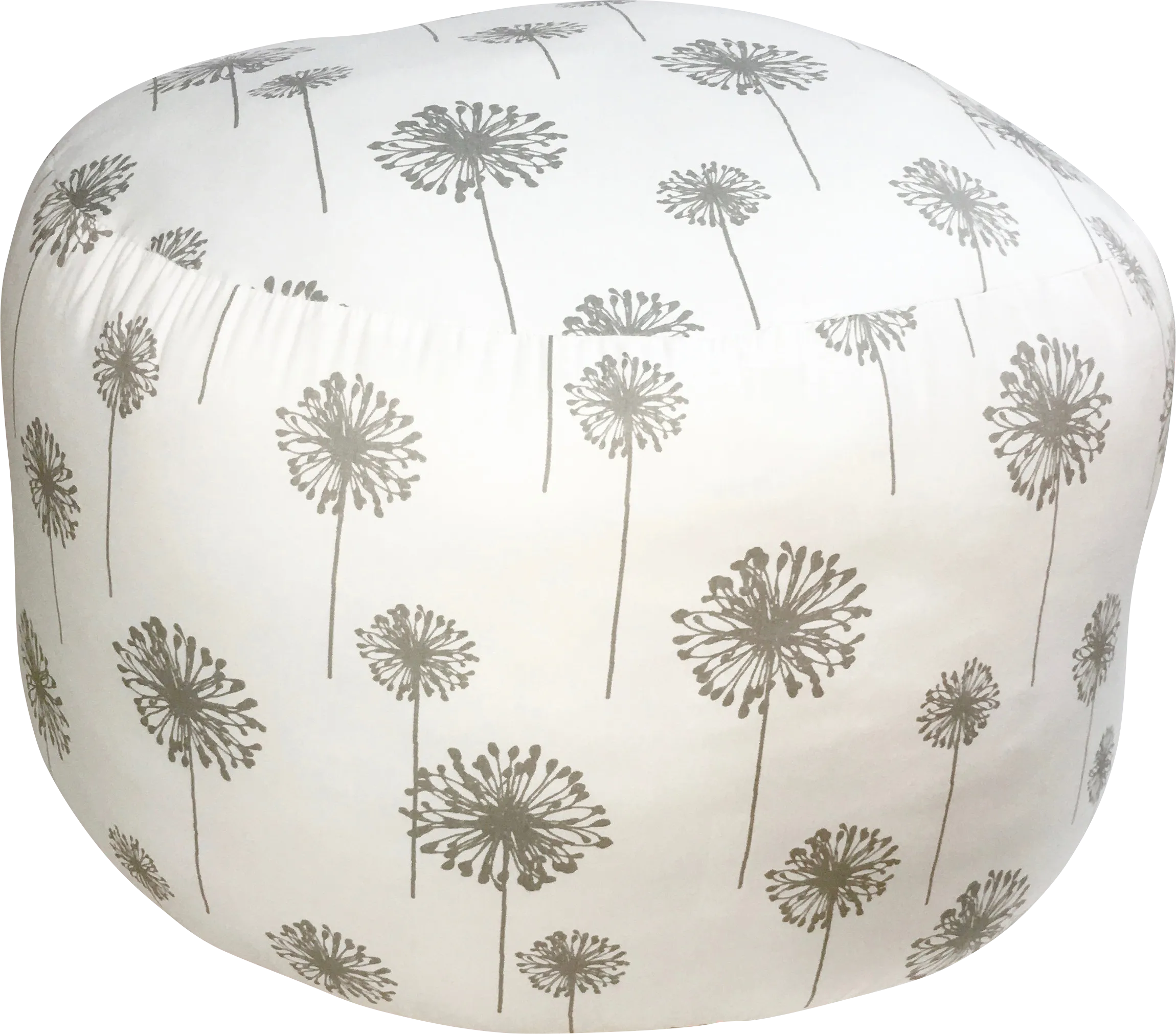 Elva Light Gray Round Pouf - Image 1