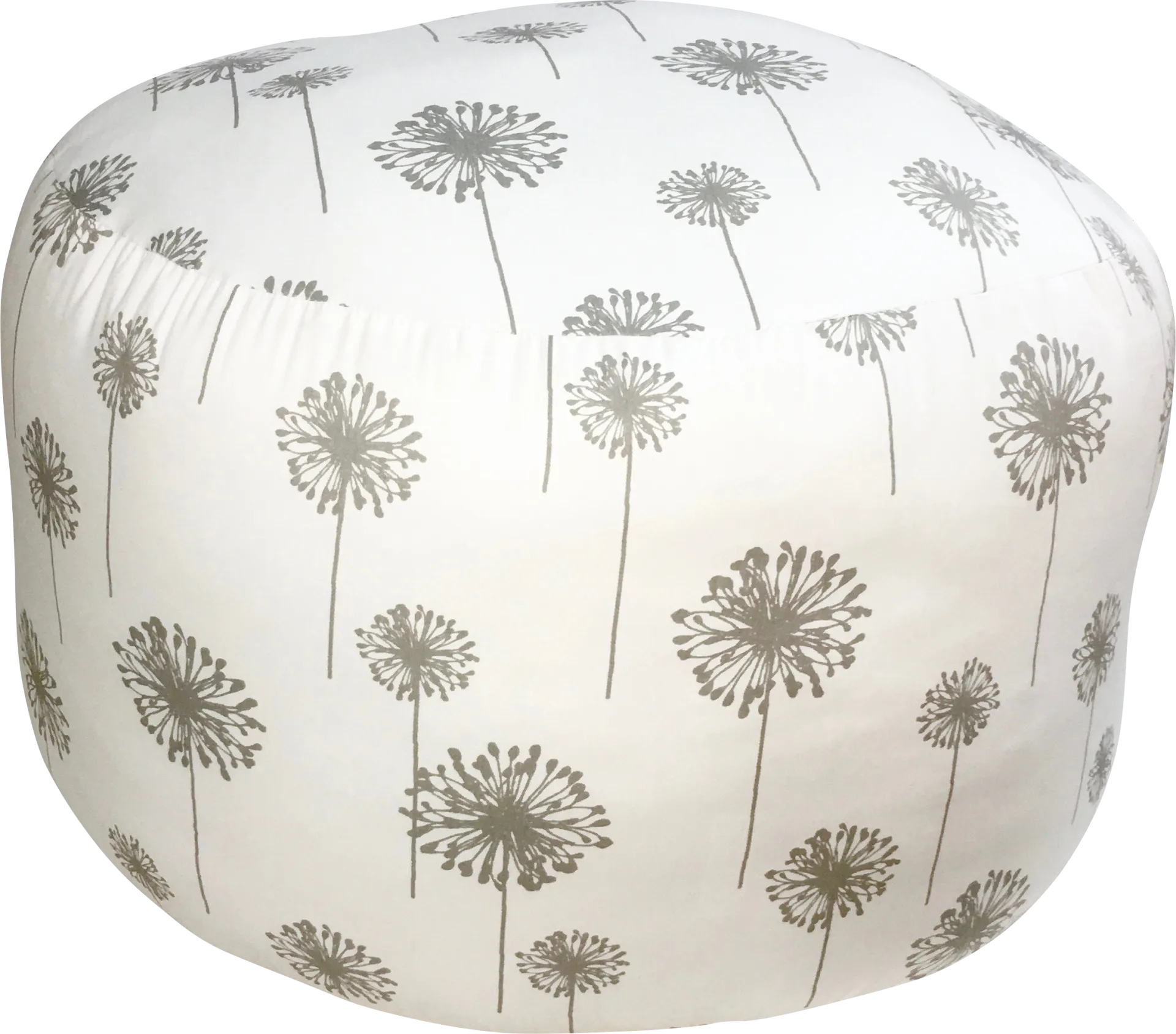 Elva Light Gray Round Pouf - Image 1
