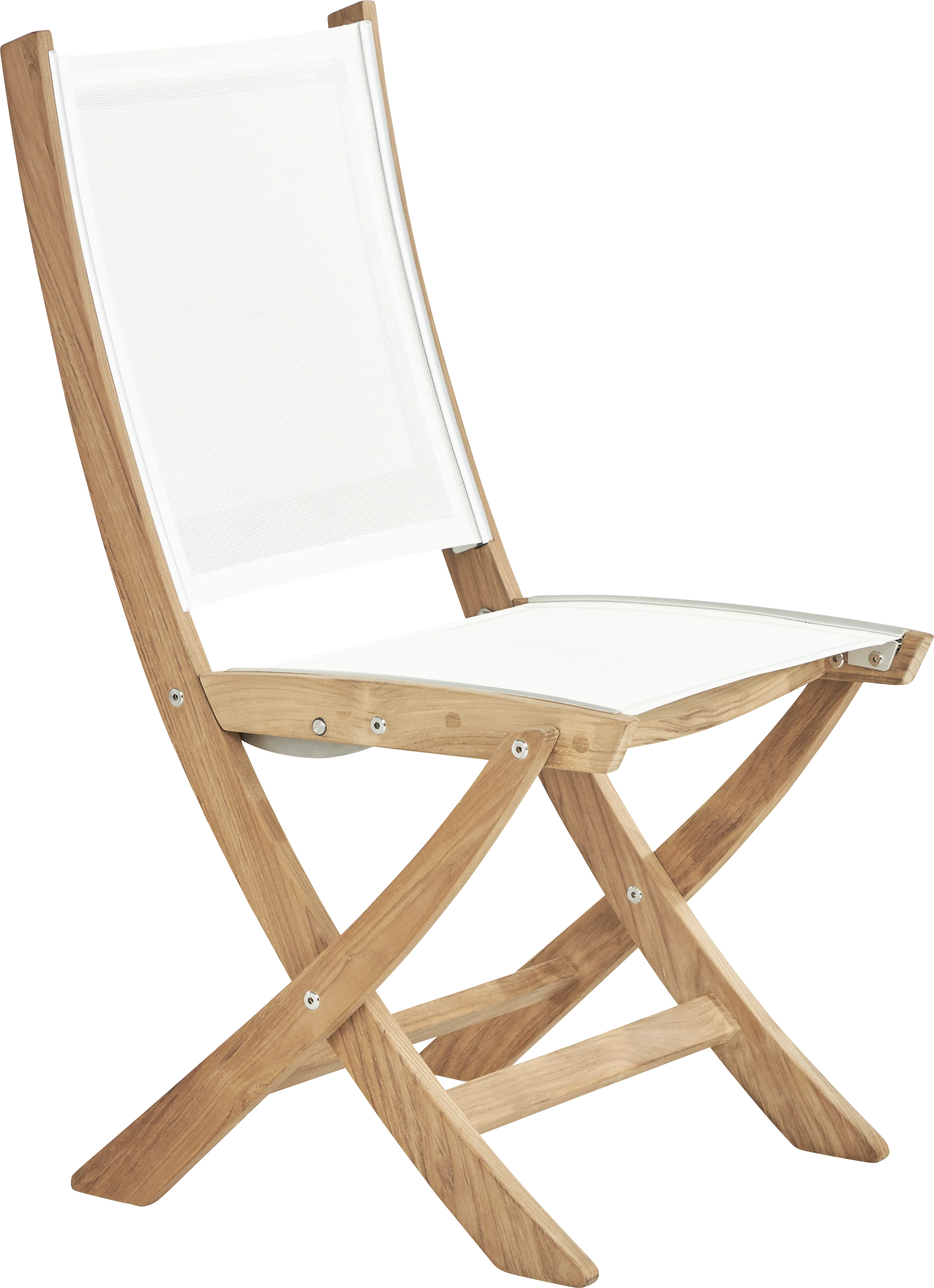 Pleasant Bay Natural Outdoor Folding Sling Dining Chair - Thumbnail - Image 1