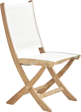 Pleasant Bay Natural Outdoor Folding Sling Dining Chair