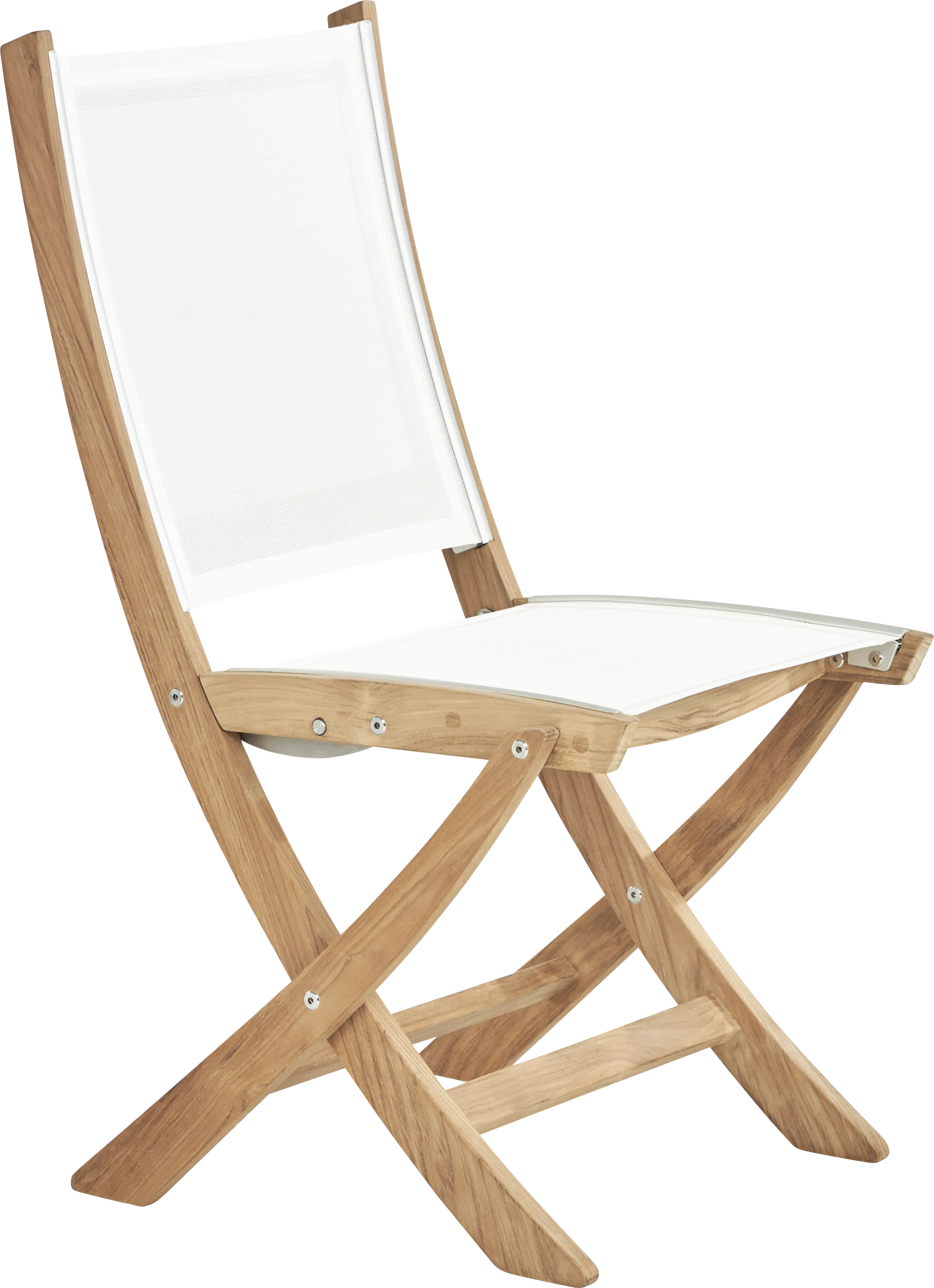 Pleasant Bay Natural Outdoor Folding Sling Dining Chair - Image 2
