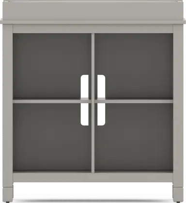 bookcase with changing tray