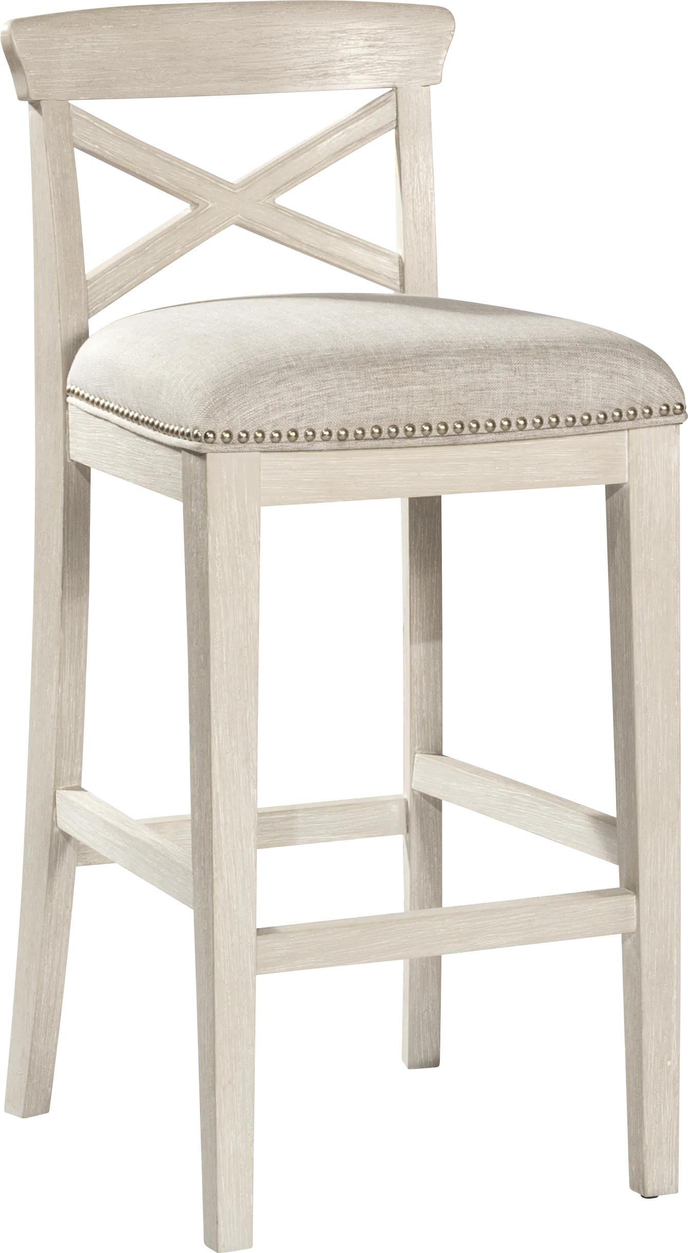Battsford White Barstool, Set of 2 - Image 1
