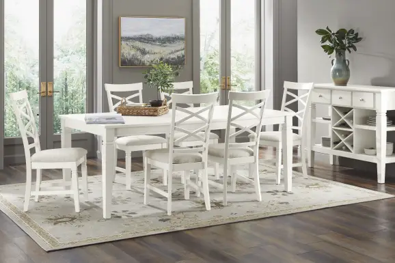 Winslow White Rectangle Dining Table