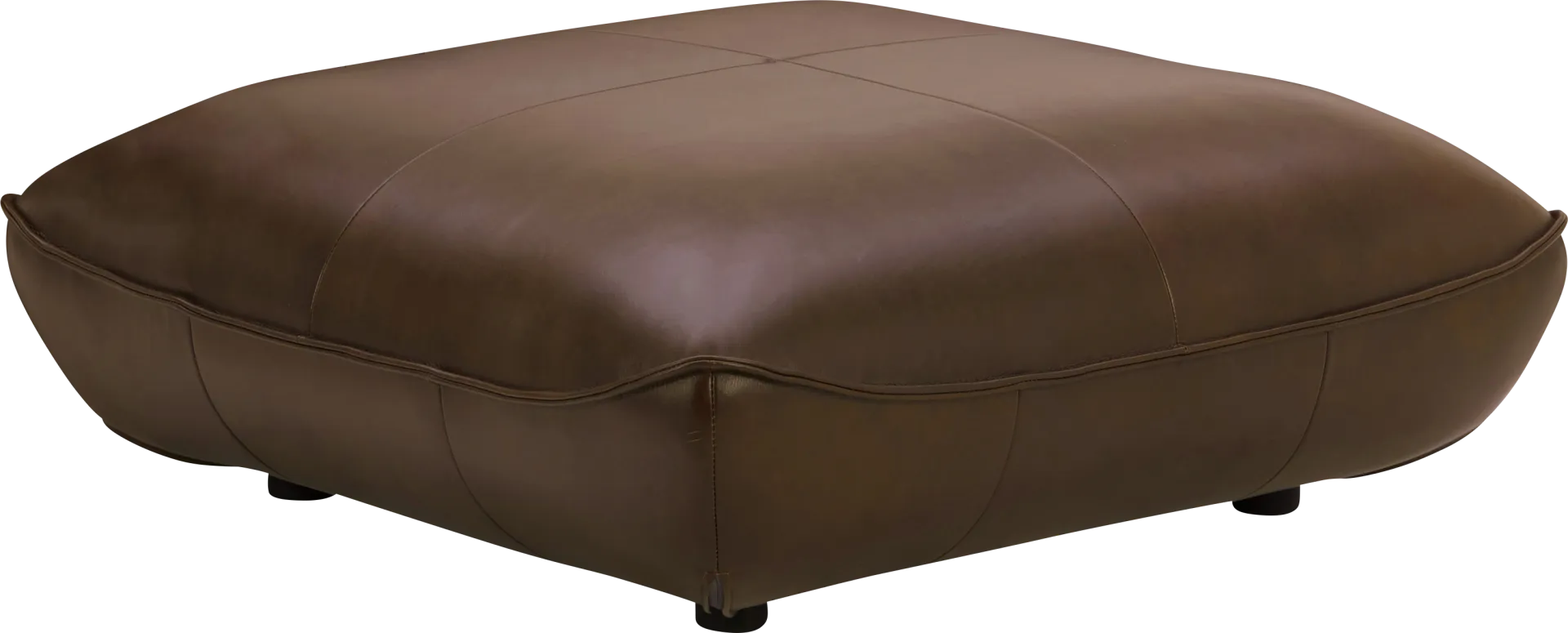 Leveson Brown Ottoman - Image 1