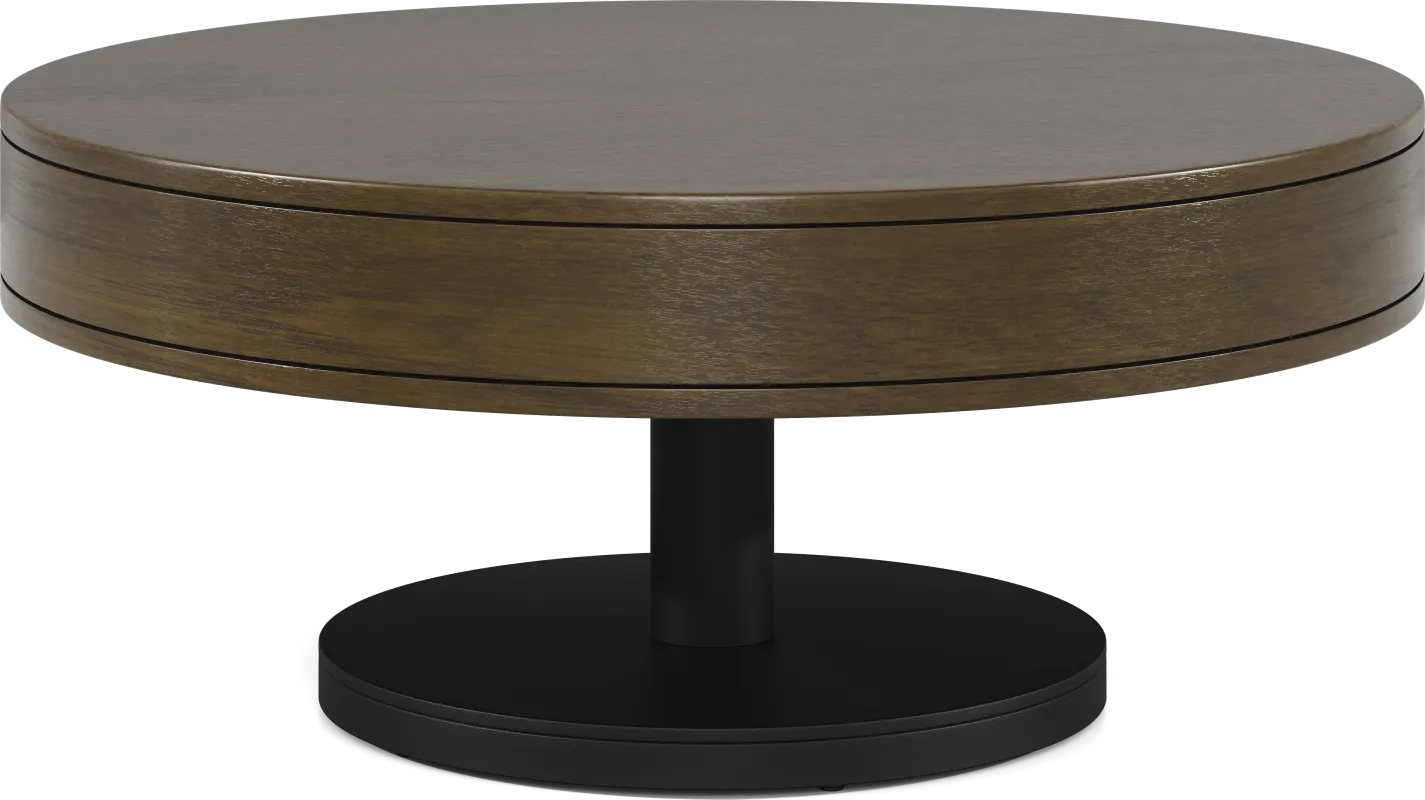Charmaine Brown Round Cocktail Table