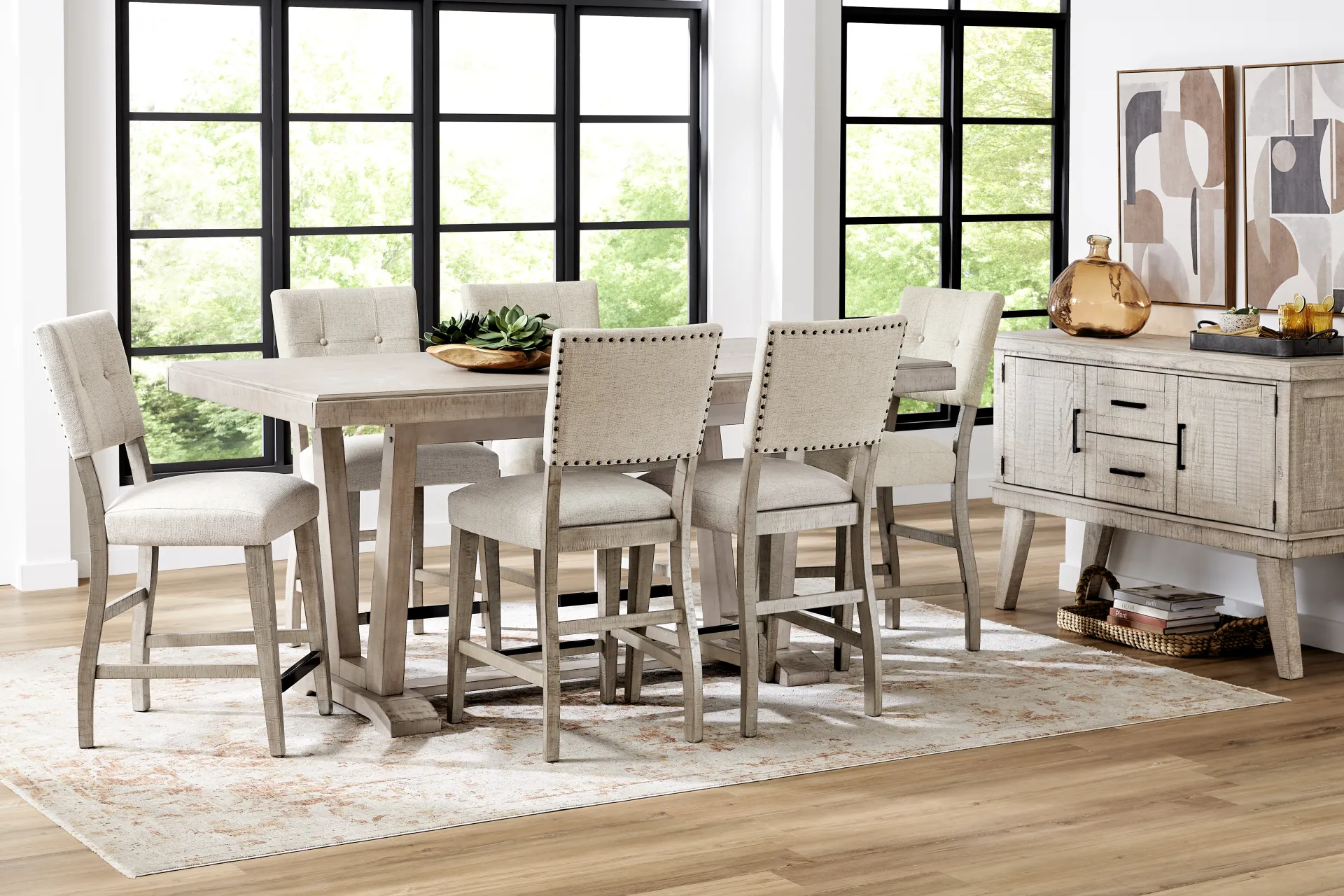 Hill Creek Natural Rectangle Counter Height Dining Table - Image 1