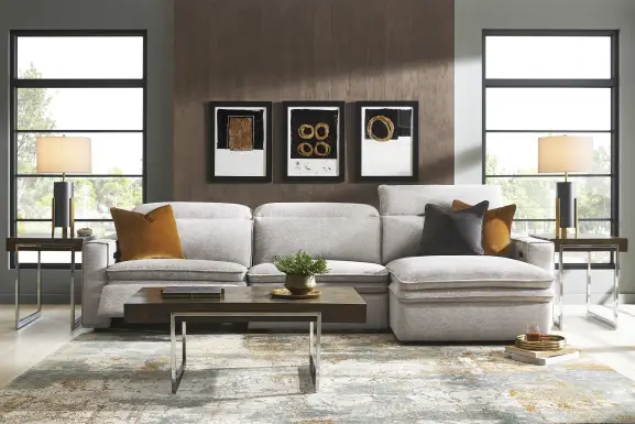 Salvator Street Gray 3 Pc Dual Power Reclining Sectional