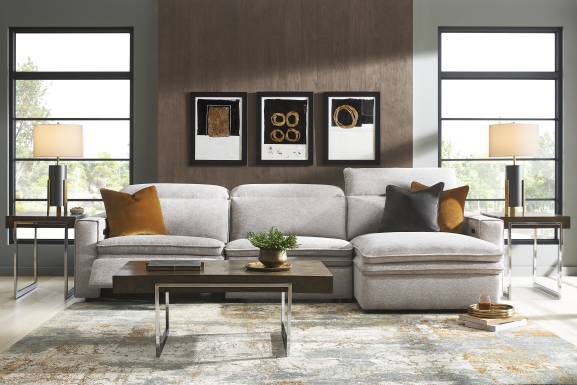 Salvator Street Gray 3 Pc Dual Power Reclining Sectional