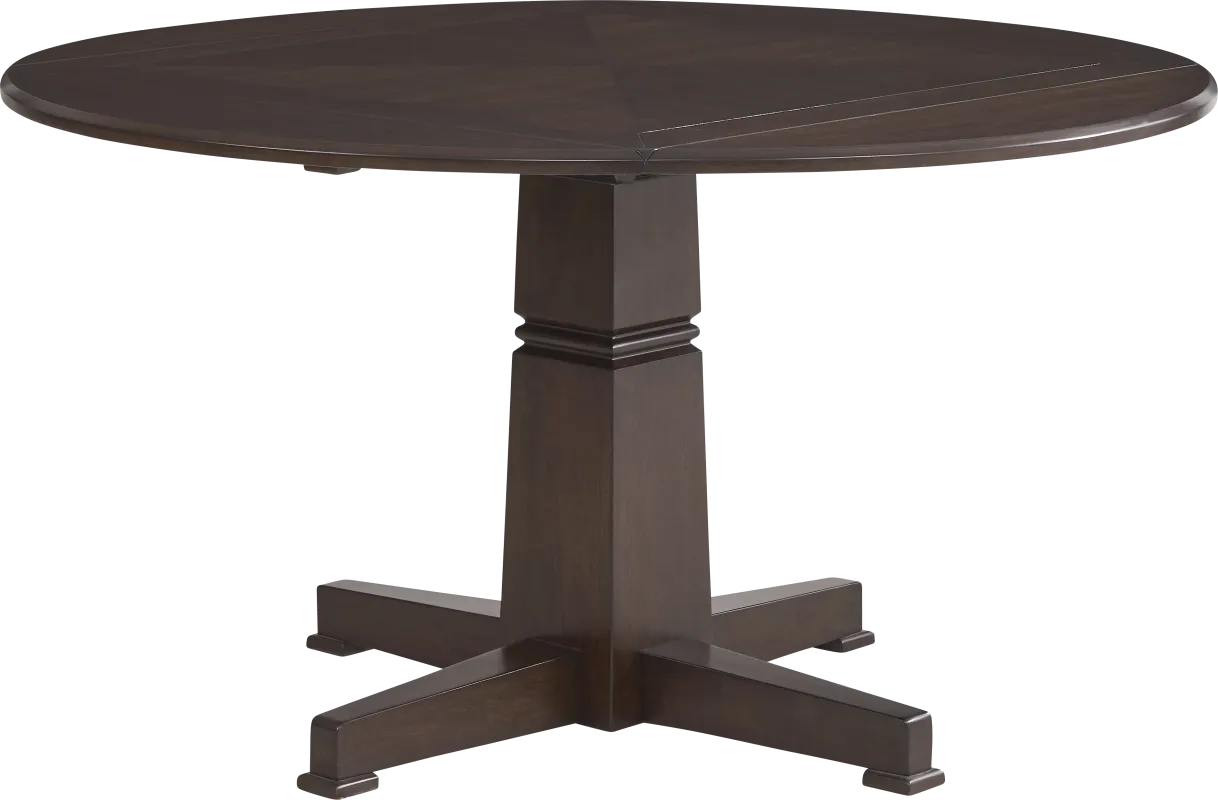 Winslow Brown Cherry Finish Round Dining Table