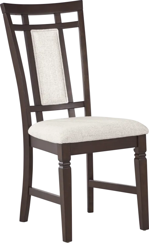 Winslow Brown Cherry Finish Upholstered Side Chair