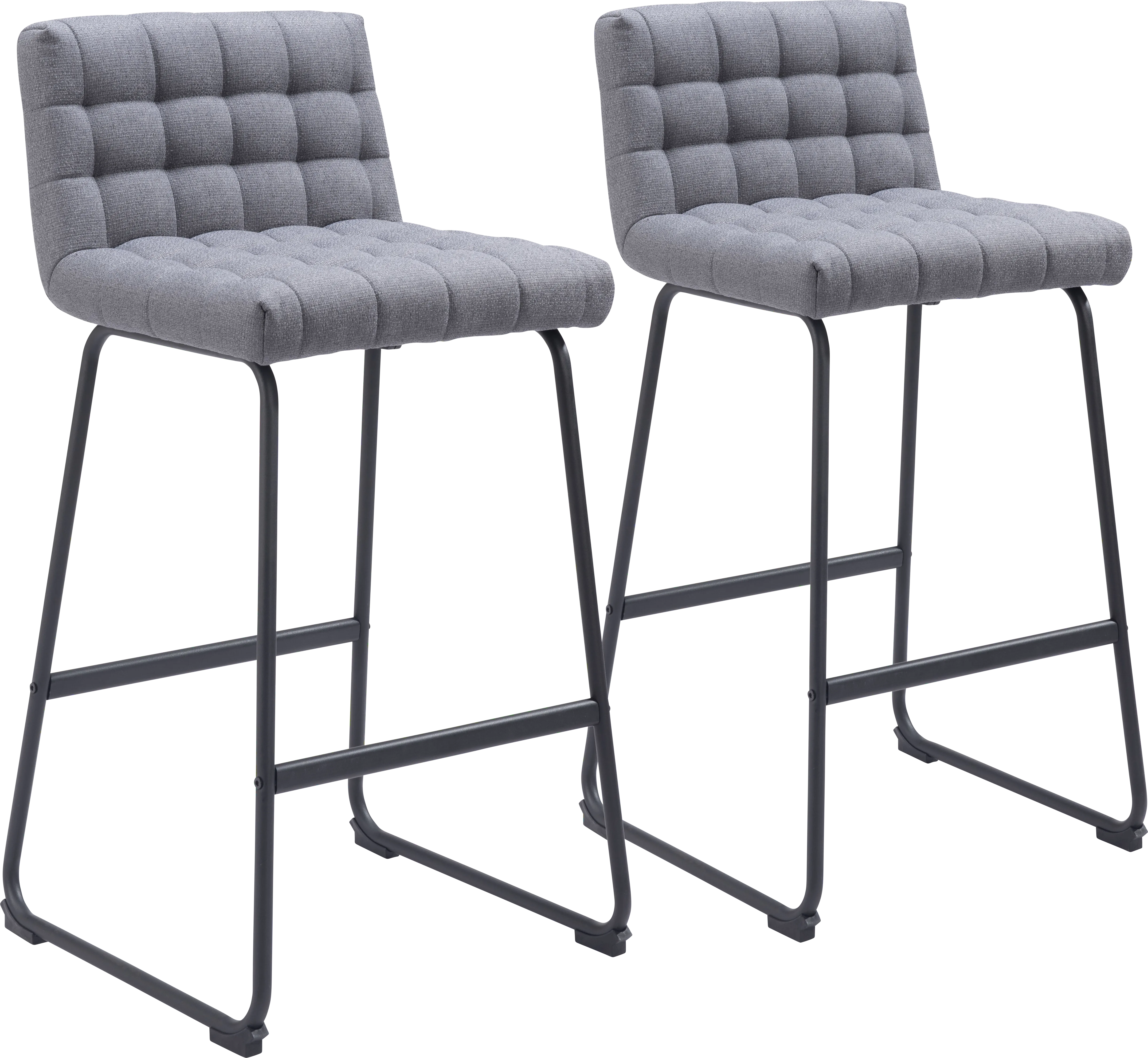 Weiland Gray Barstool, Set of 2 - Thumbnail - Image 1