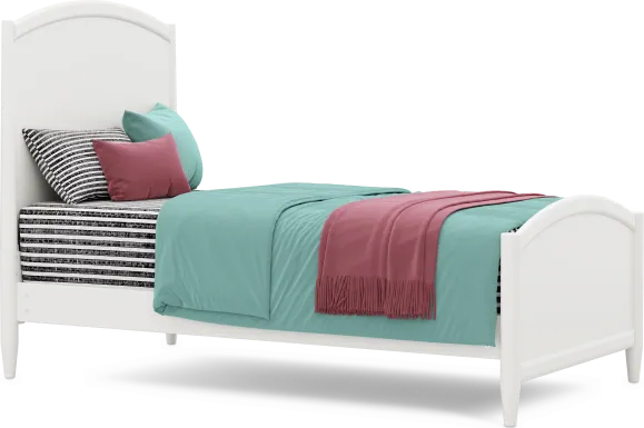Kids Modern Colors White Twin Panel Bed