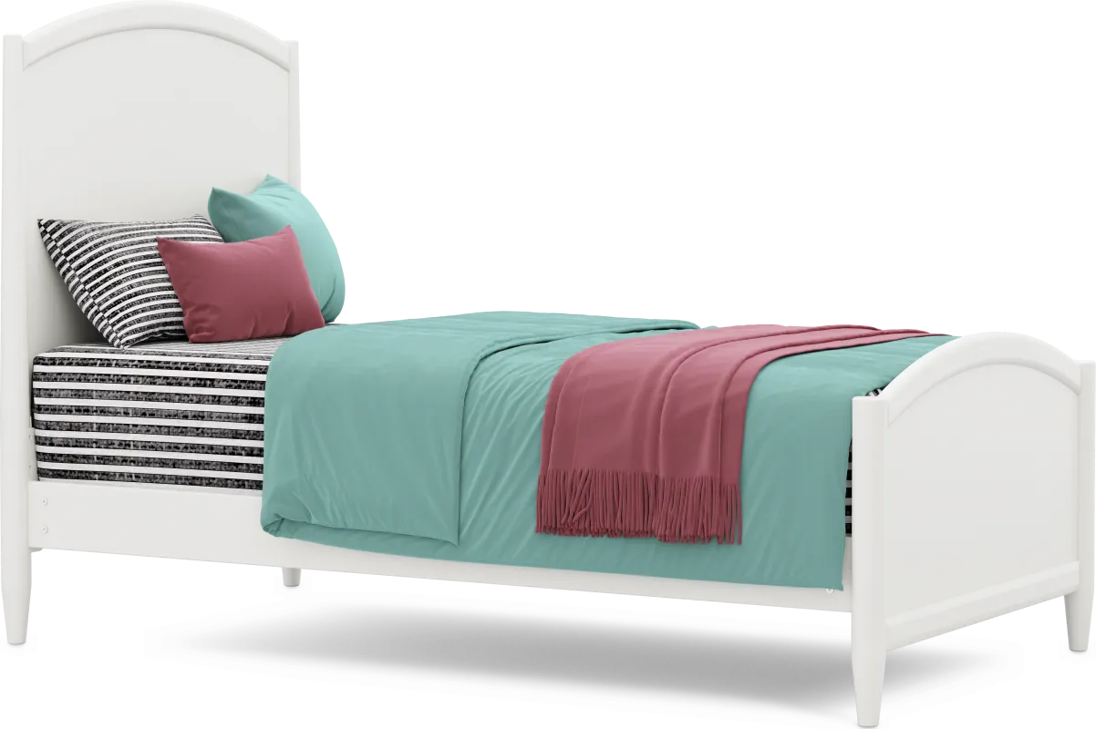 Kids Modern Colors White Twin Panel Bed