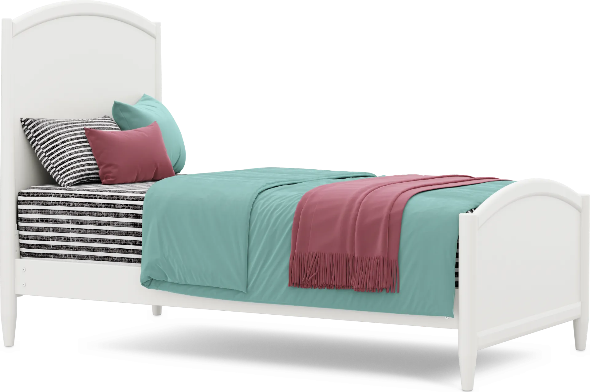 Kids Modern Colors White Twin Panel Bed - Image 2