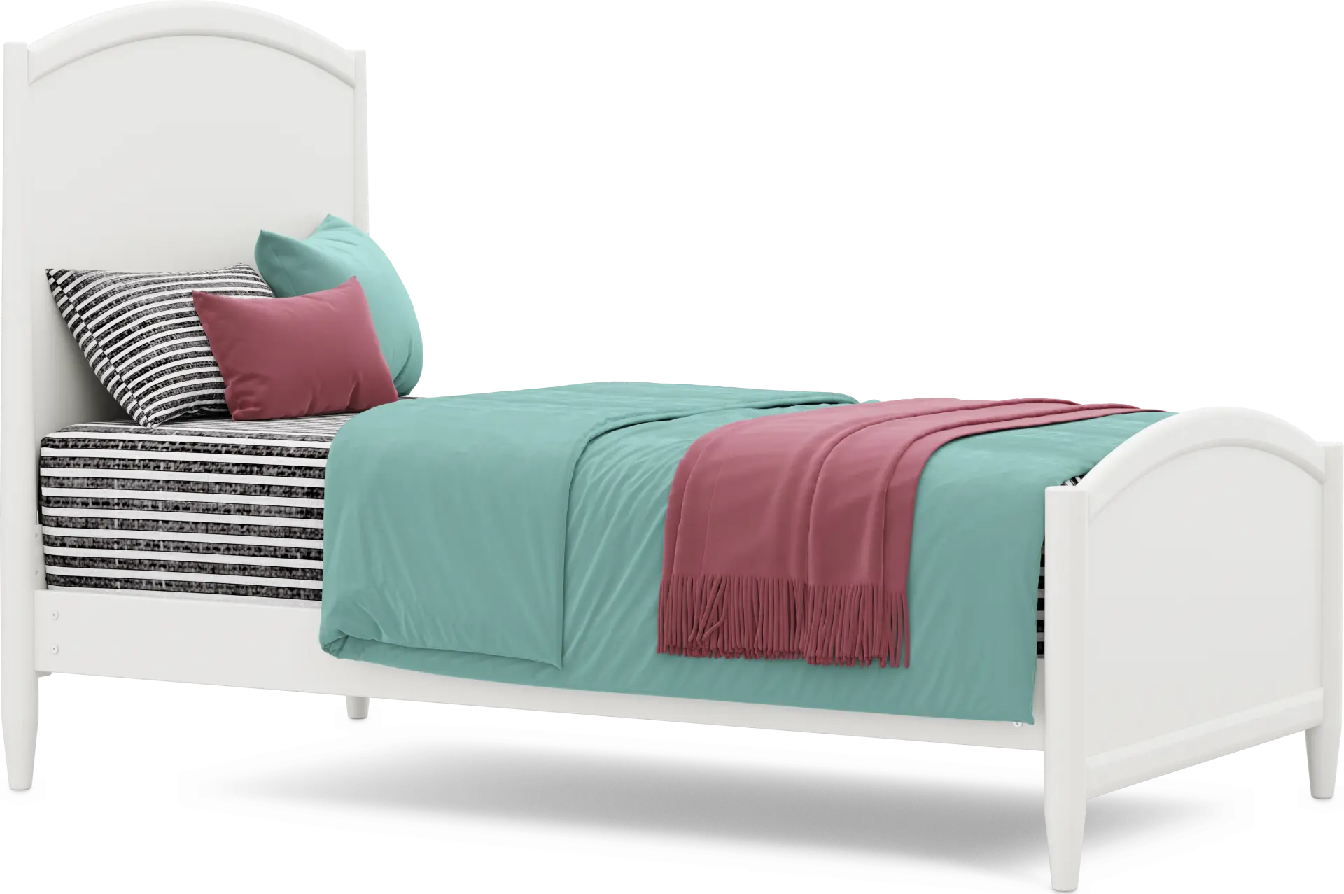 Kids Modern Colors White Twin Panel Bed