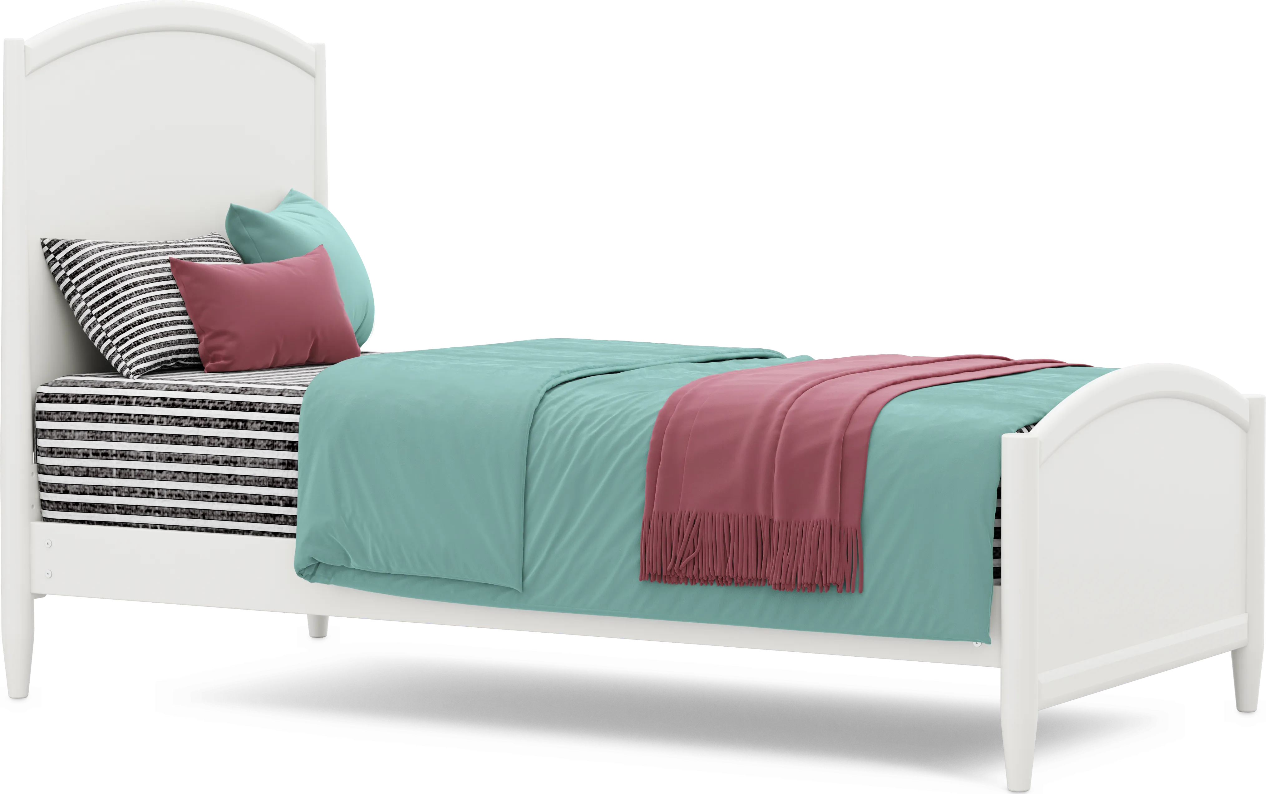 Kids Modern Colors White Twin XL Panel Bed - Thumbnail - Image 1