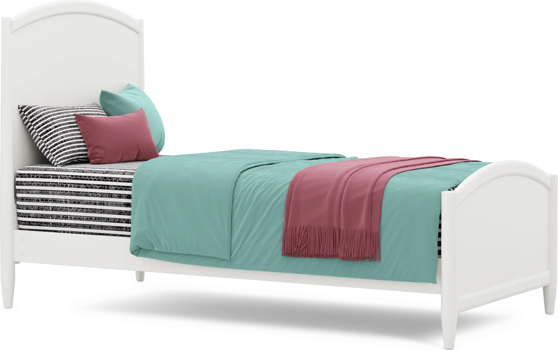 Kids Modern Colors White Twin XL Panel Bed
