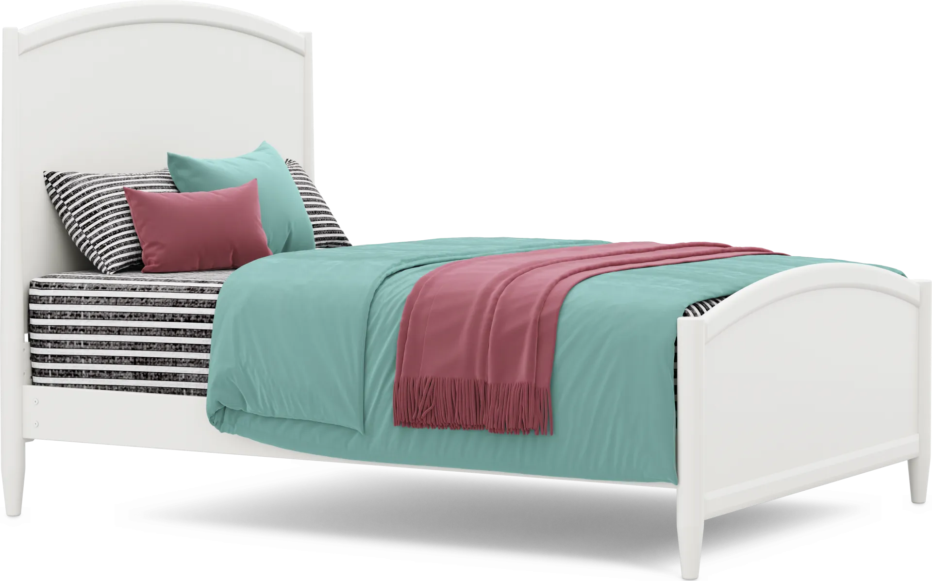 Kids Modern Colors White Full Panel Bed - Image 2