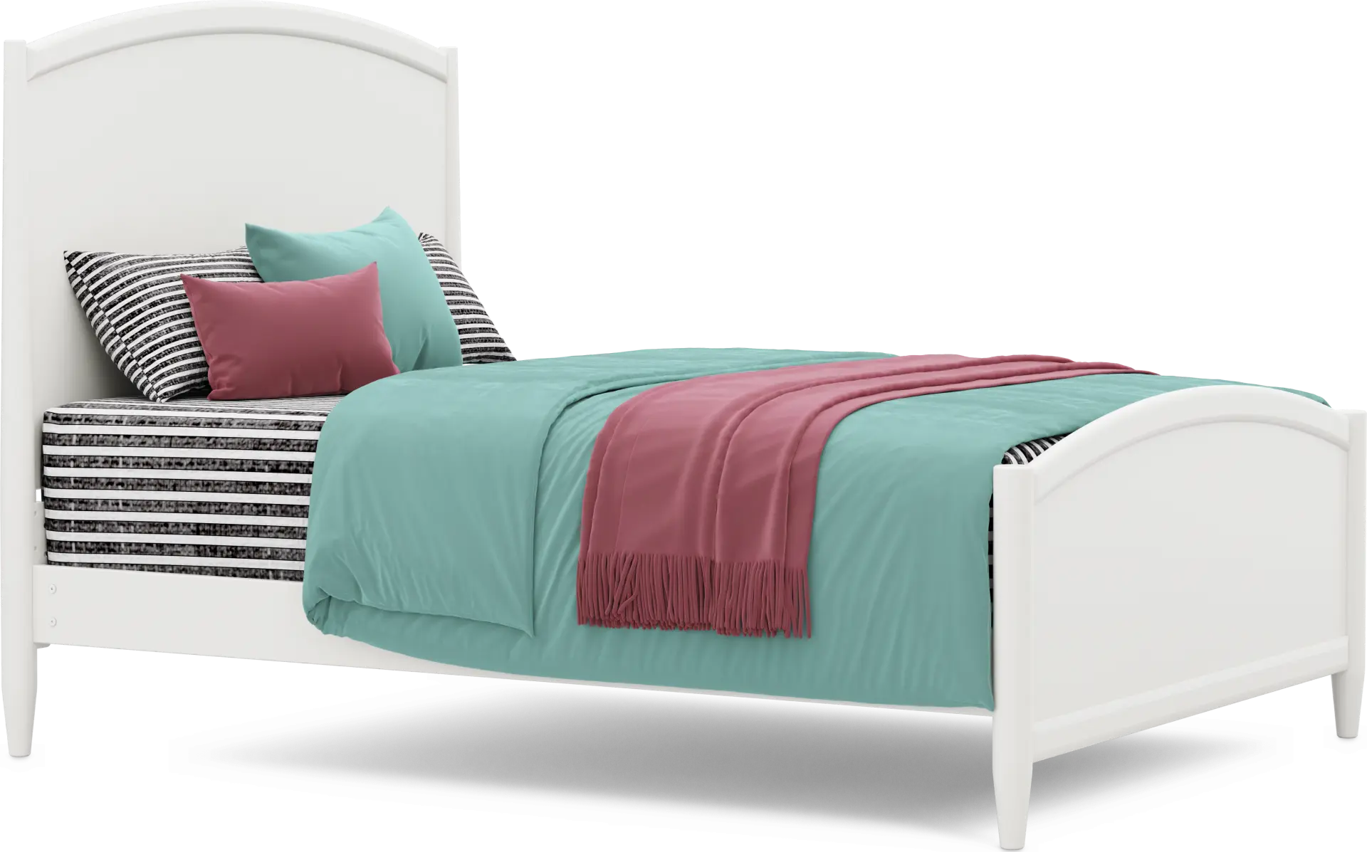Kids Modern Colors White Full Panel Bed