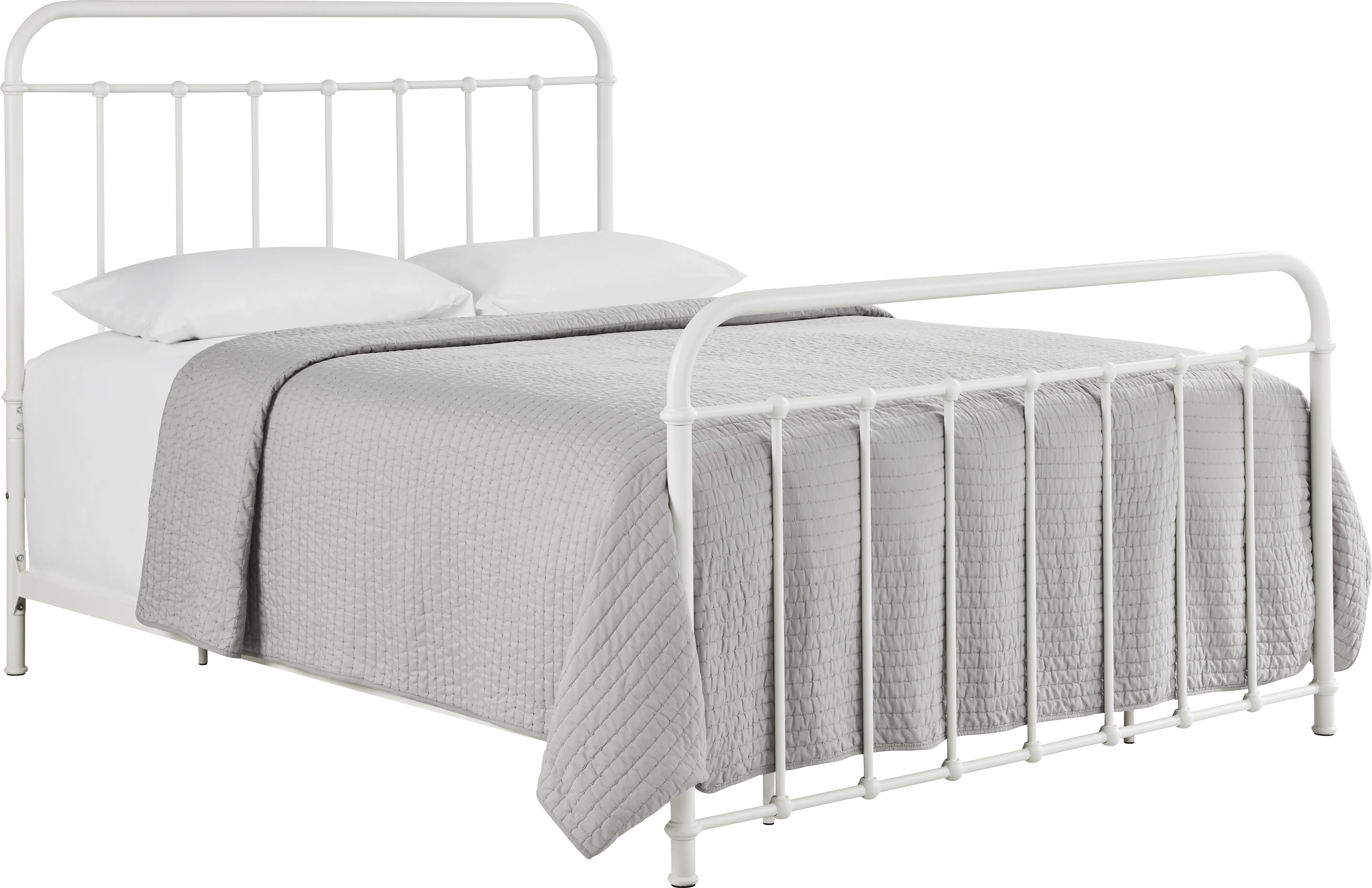 Atticus White King Metal Bed - Thumbnail - Image 1