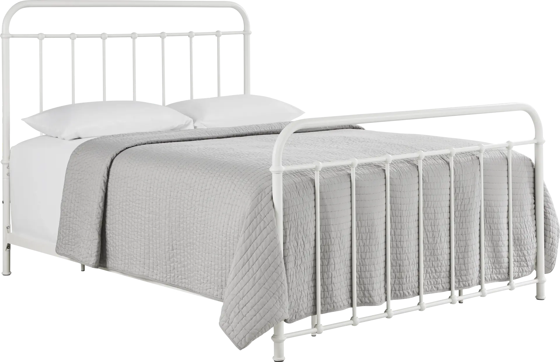 Atticus White King Metal Bed