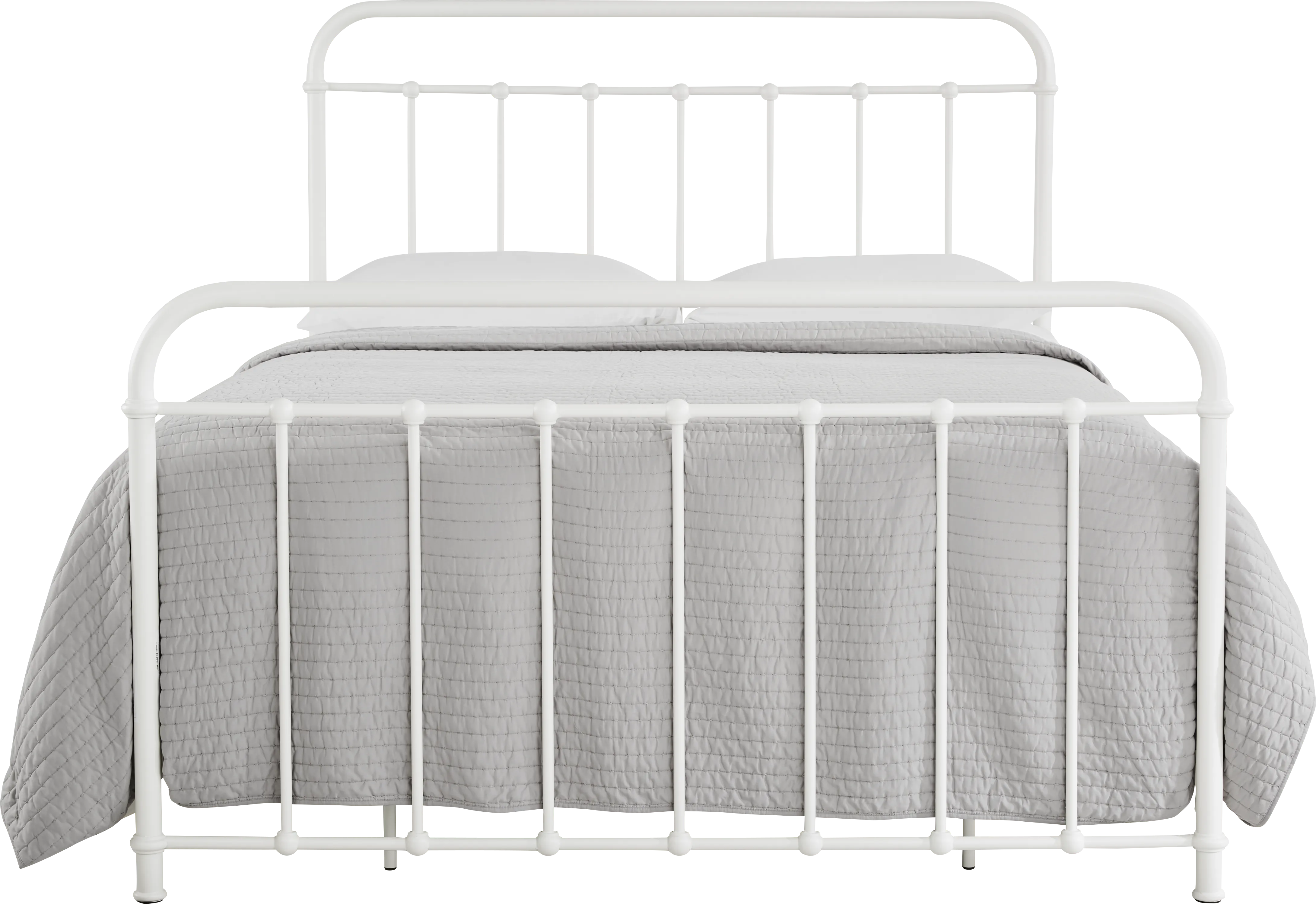 Atticus White Queen Metal Bed - Thumbnail - Image 1