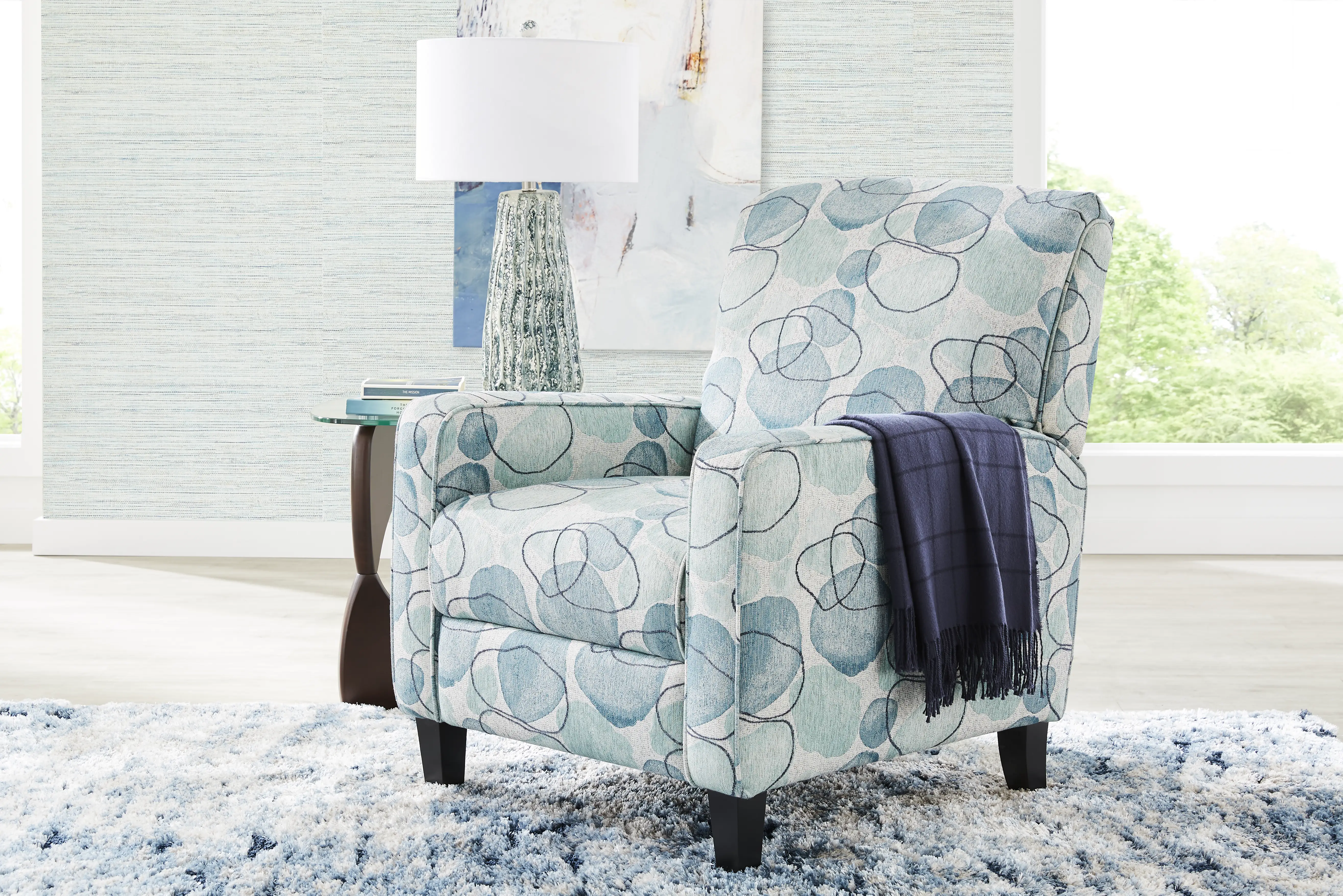 Alanis Bay Blue Push Back Recliner - Image 5