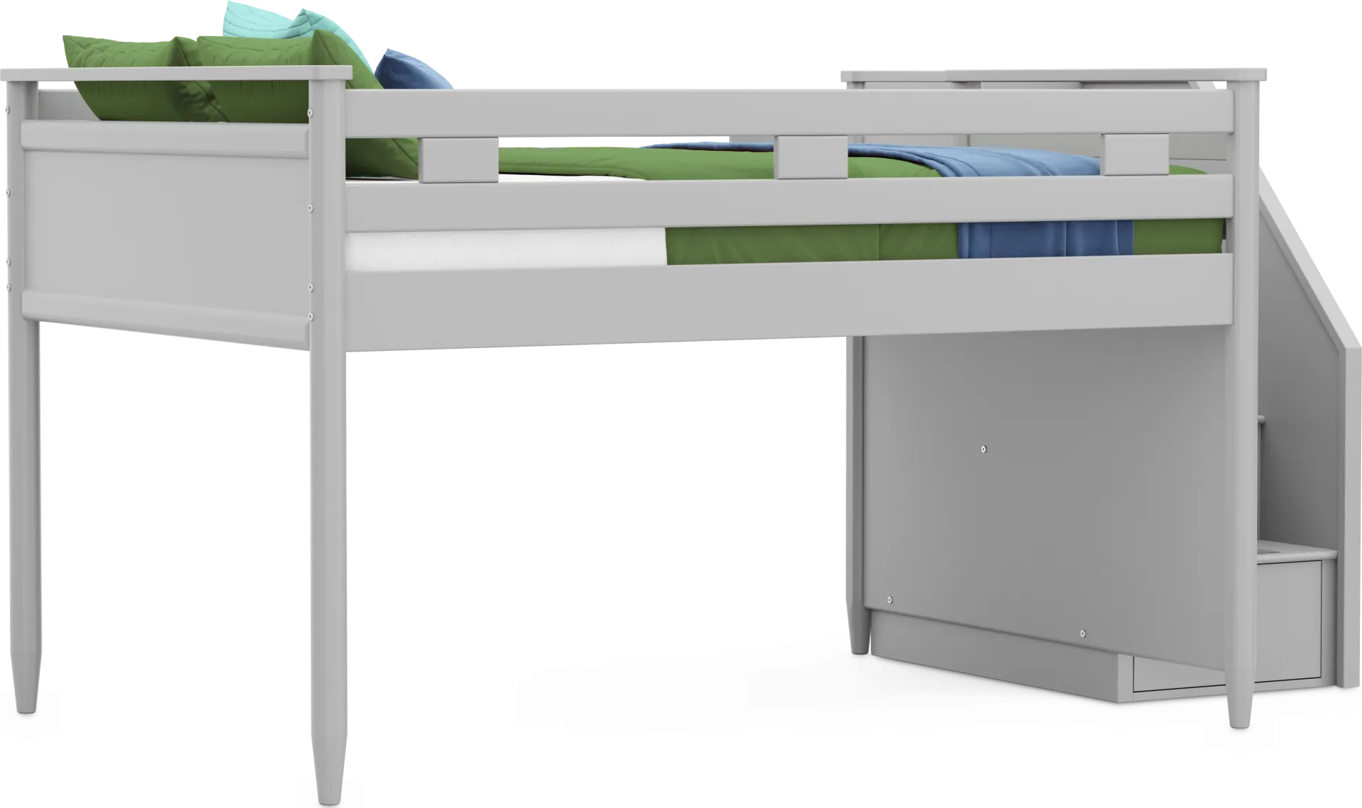 Kids Modern Colors Light Gray Full Step Loft - Image 1