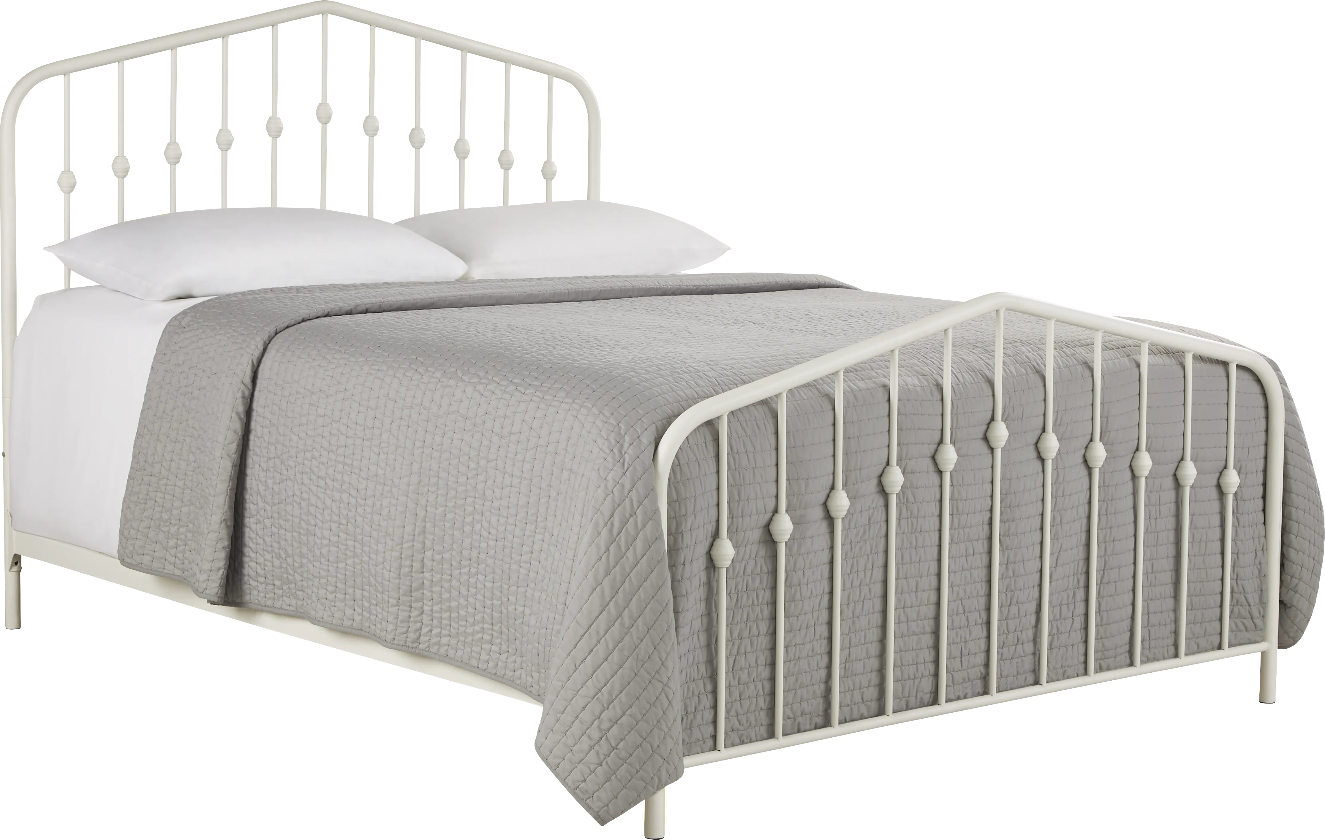 Althea White King Metal Bed - Thumbnail - Image 1