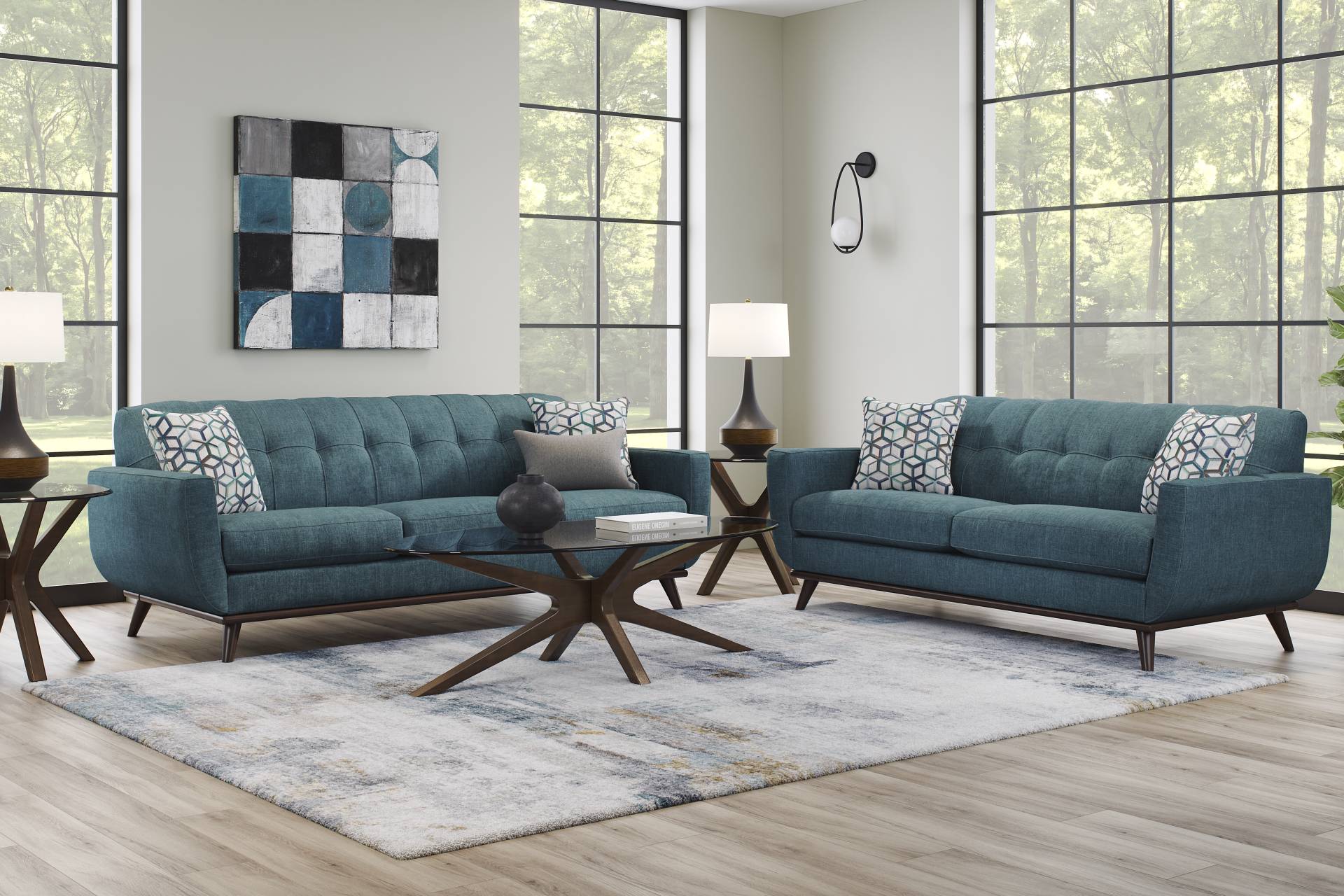 East Side Teal 2 Pc Living Room full room