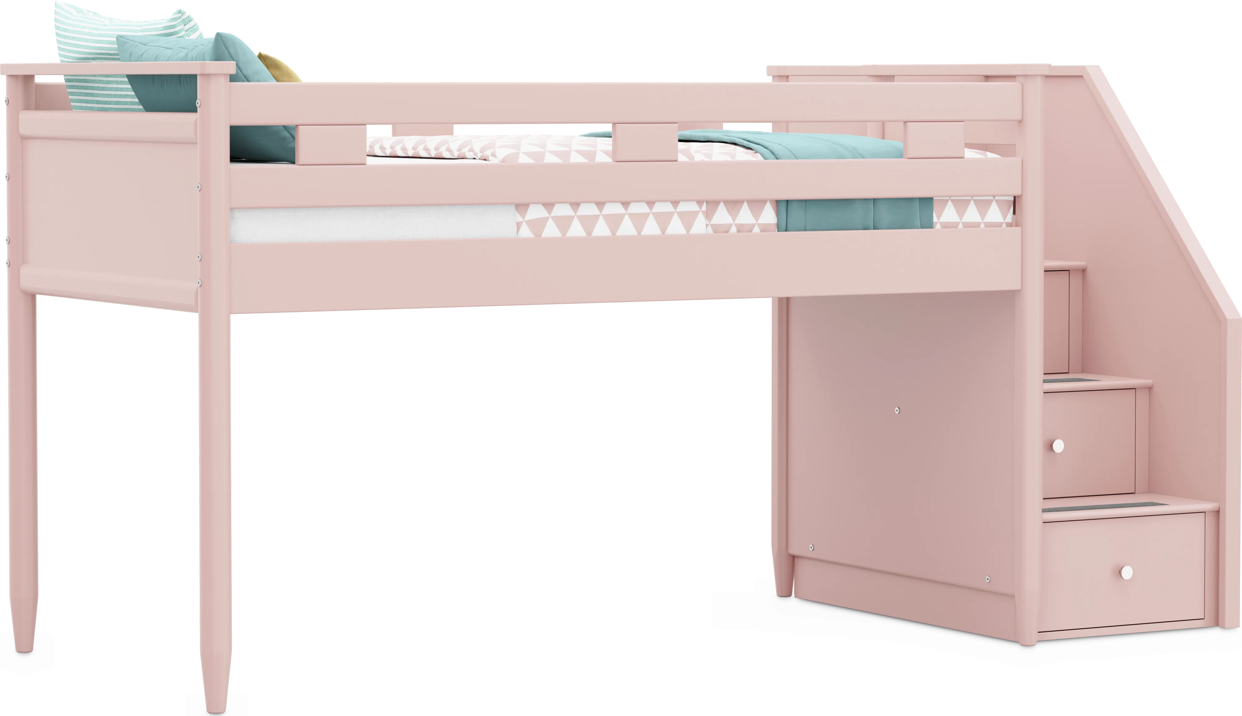 Kids Modern Colors Pink Twin Step Loft