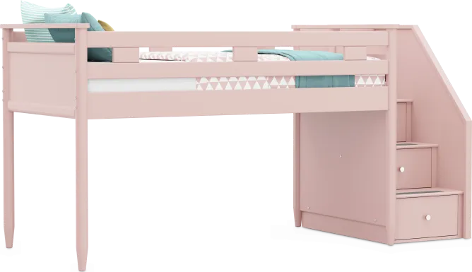 Kids Modern Colors Pink Twin Step Loft