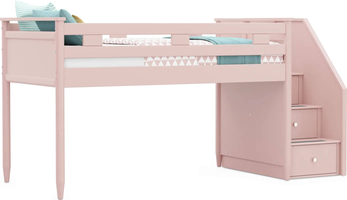 Kids Modern Colors Pink Twin Step Loft