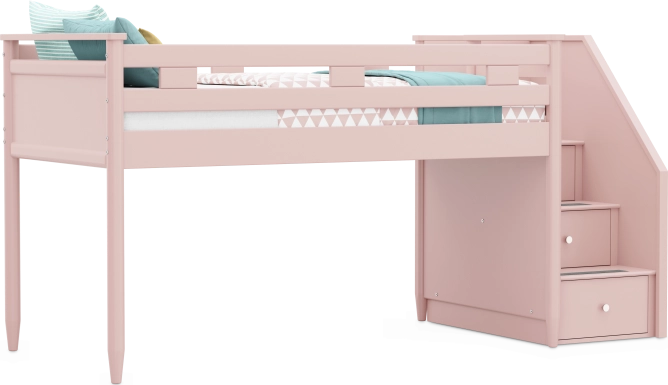 Kids Modern Colors Pink Twin Step Loft